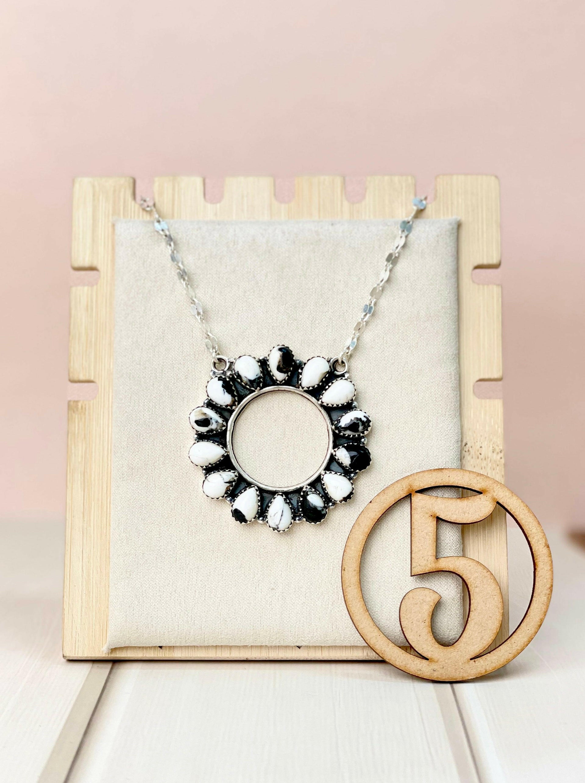 Canyon Dreams Halo Multistone Necklace-Necklaces-Krush Kandy, Women's Online Fashion Boutique Located in Phoenix, Arizona (Scottsdale Area)