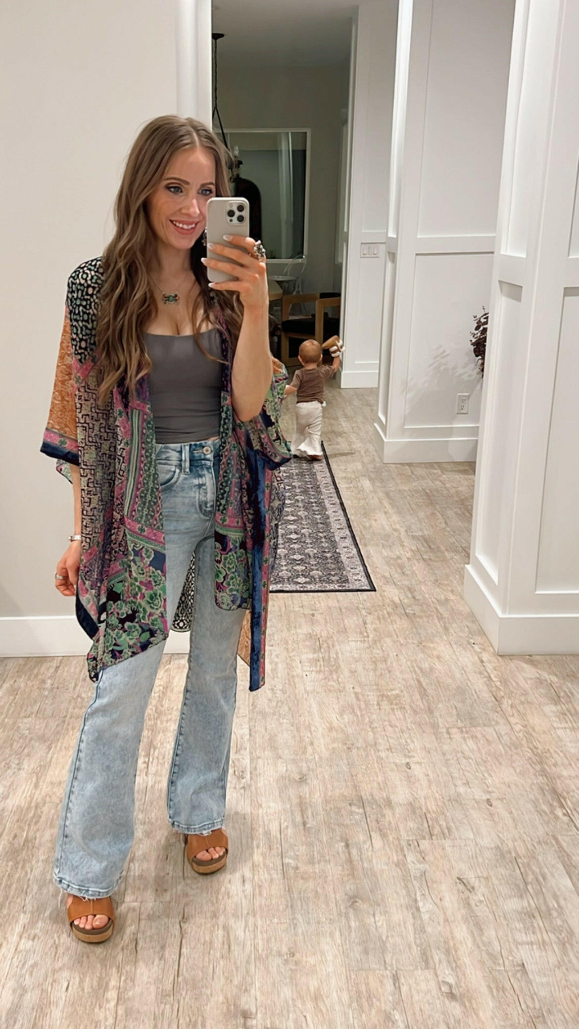 Bohemian Burnout Velvet Kimono-Kimonos-Krush Kandy, Women's Online Fashion Boutique Located in Phoenix, Arizona (Scottsdale Area)