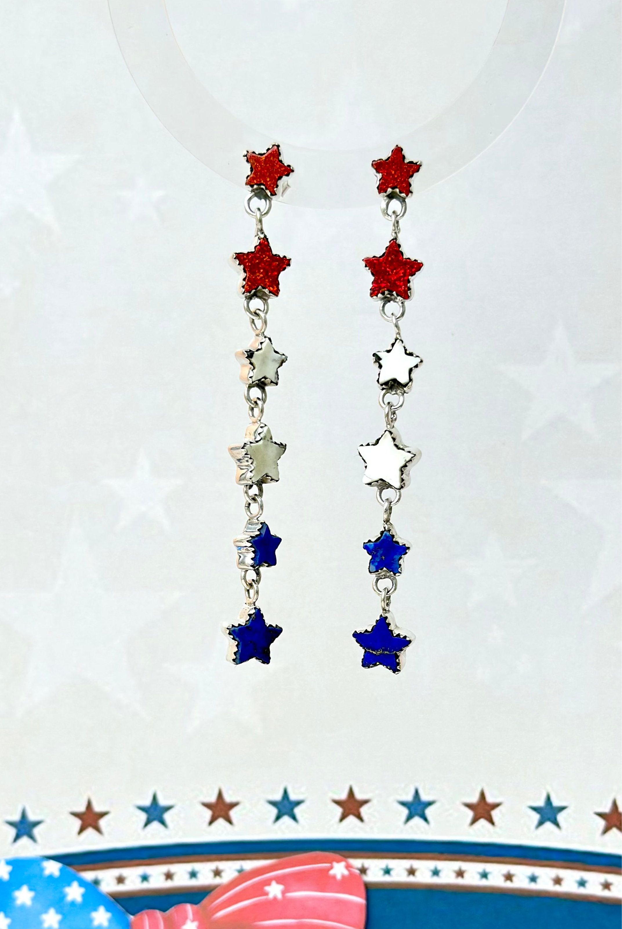 Proud & Long Sparkling Stars Earrings-Earrings-Krush Kandy, Women's Online Fashion Boutique Located in Phoenix, Arizona (Scottsdale Area)