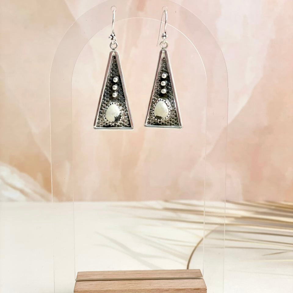 Boho Stamped Triangle Multi Earrings-Earrings-Krush Kandy, Women's Online Fashion Boutique Located in Phoenix, Arizona (Scottsdale Area)