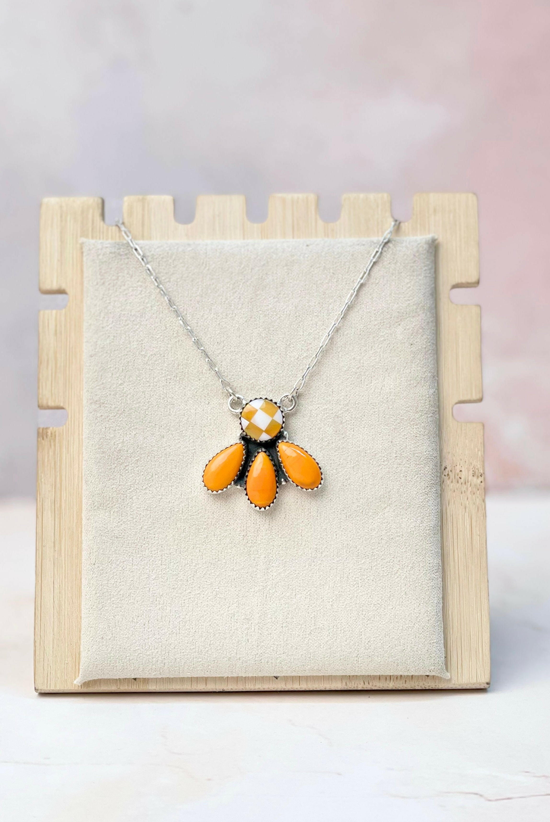 Tangerine Rosarita and Aurora Opal CZ Chain Necklace-Necklaces-Krush Kandy, Women's Online Fashion Boutique Located in Phoenix, Arizona (Scottsdale Area)