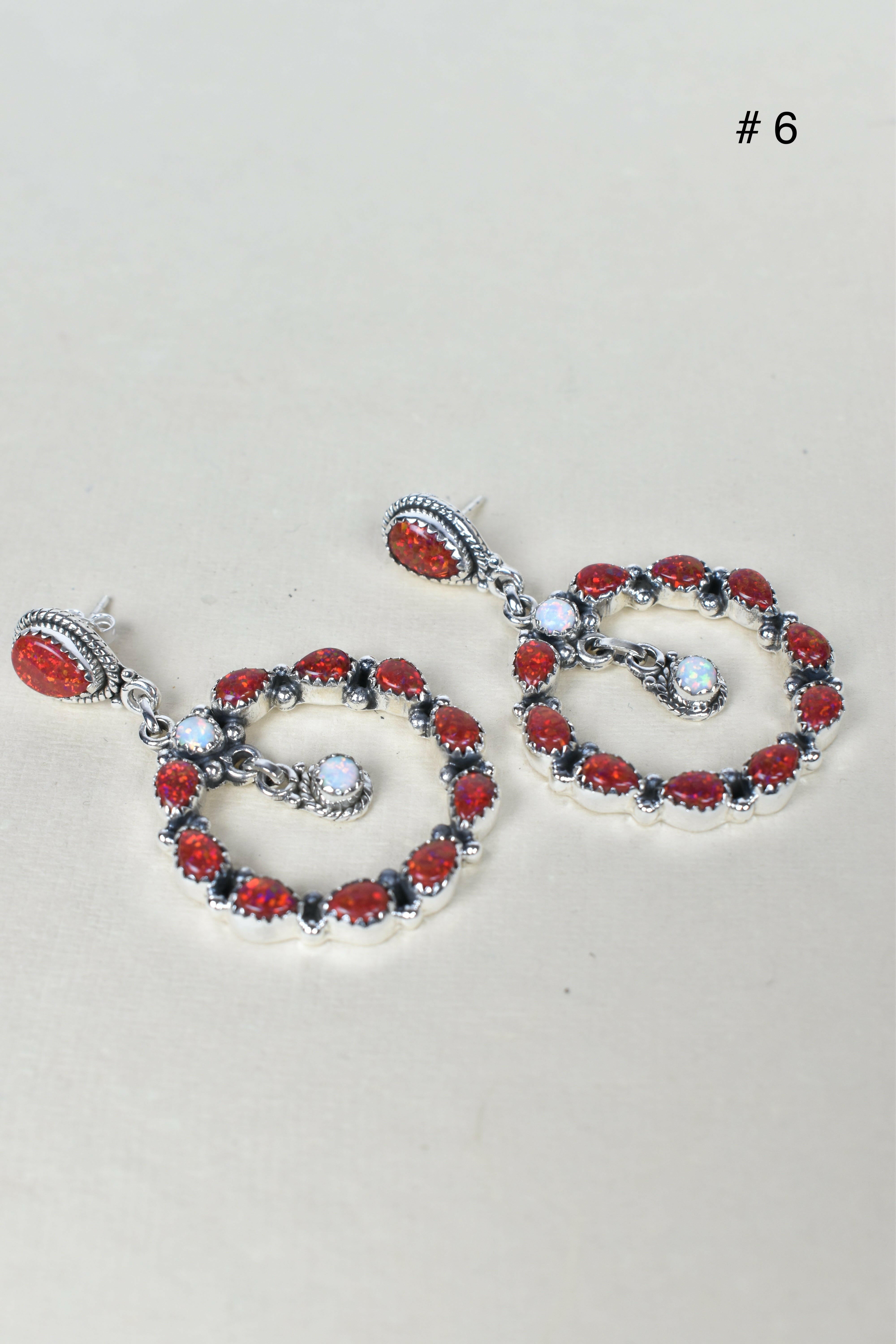 Jeweled Hoop Swing Sterling Silver Earrings-Drop Earrings-Krush Kandy, Women's Online Fashion Boutique Located in Phoenix, Arizona (Scottsdale Area)