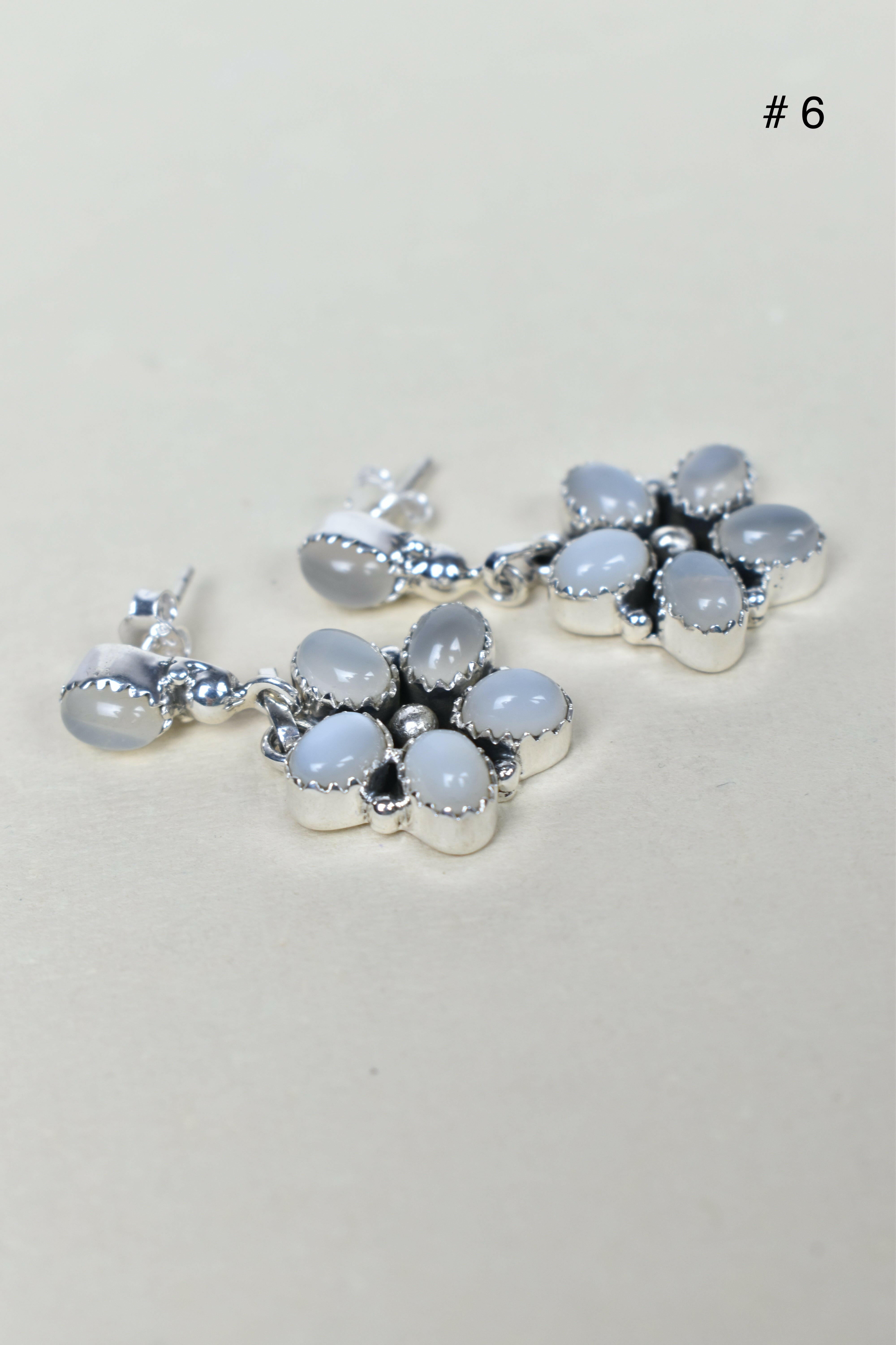 Pentapetal Post Sterling Silver Earrings-Drop Earrings-Krush Kandy, Women's Online Fashion Boutique Located in Phoenix, Arizona (Scottsdale Area)