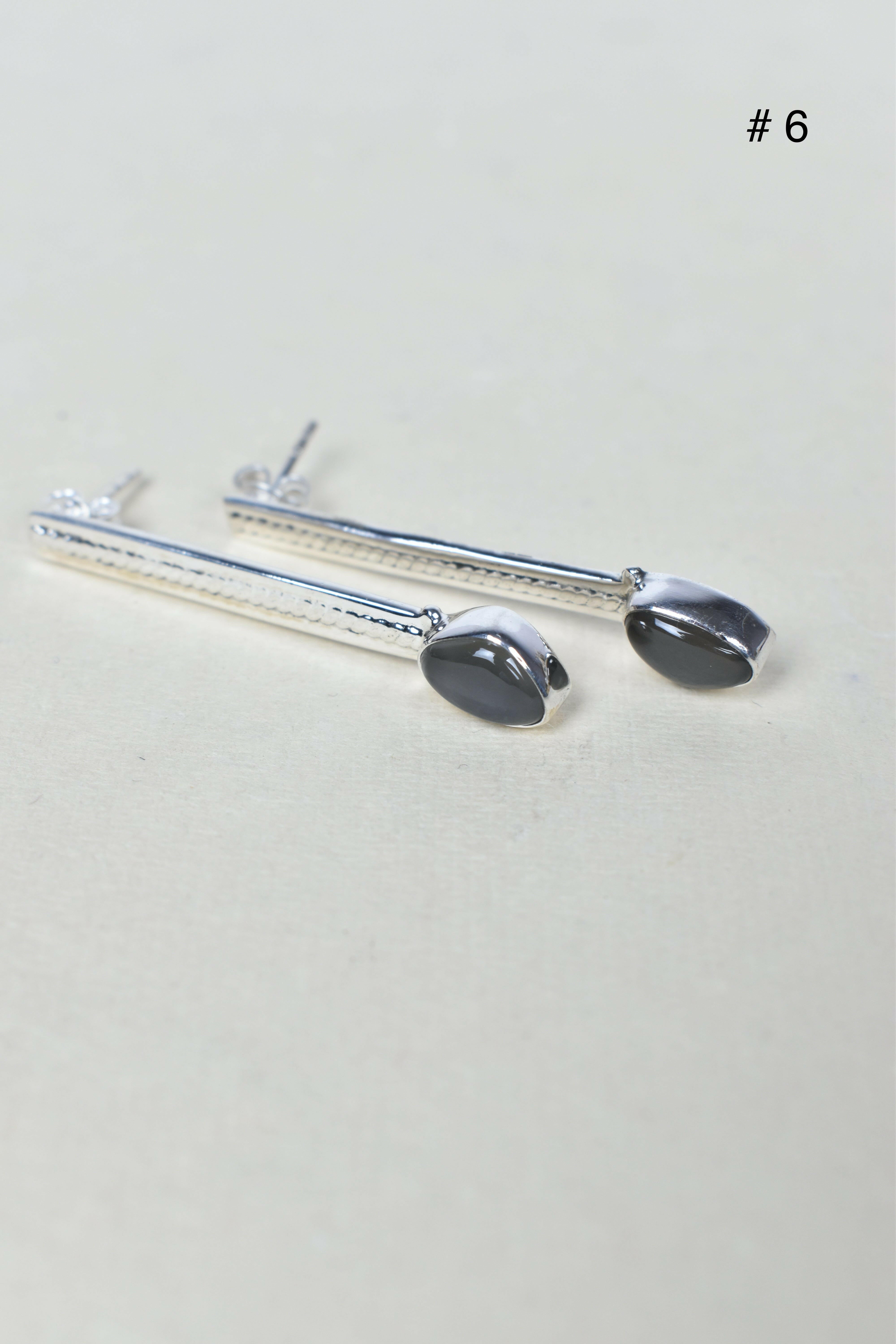 Silver Solitaire Bar Earrings-Drop Earrings-Krush Kandy, Women's Online Fashion Boutique Located in Phoenix, Arizona (Scottsdale Area)