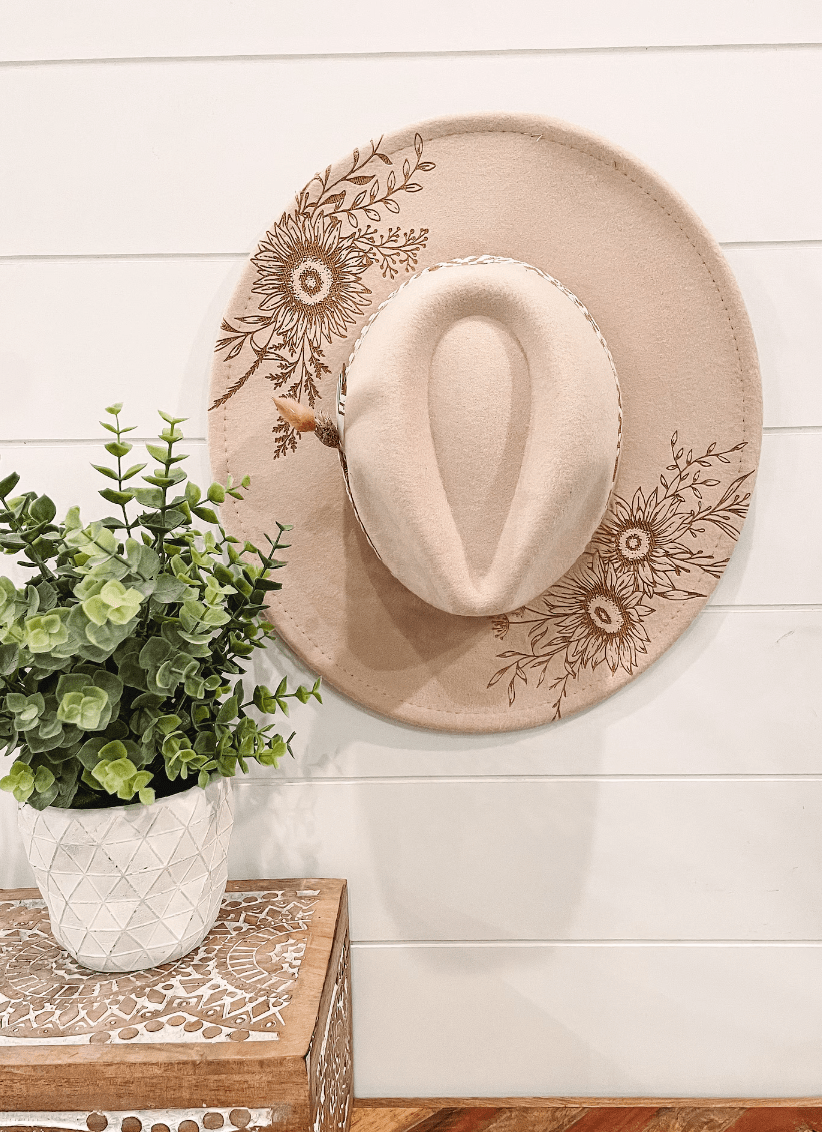 Engraved Floral Hat-Hats-Krush Kandy, Women's Online Fashion Boutique Located in Phoenix, Arizona (Scottsdale Area)