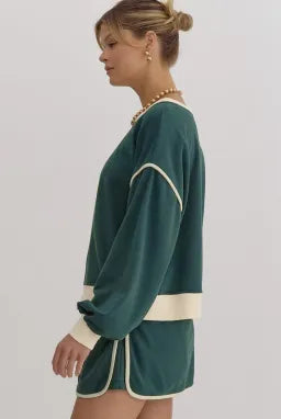 Chic Duo Contrast Pullover Skort Set | 4 Color Options-2 Piece Outfit Sets-Krush Kandy, Women's Online Fashion Boutique Located in Phoenix, Arizona (Scottsdale Area)