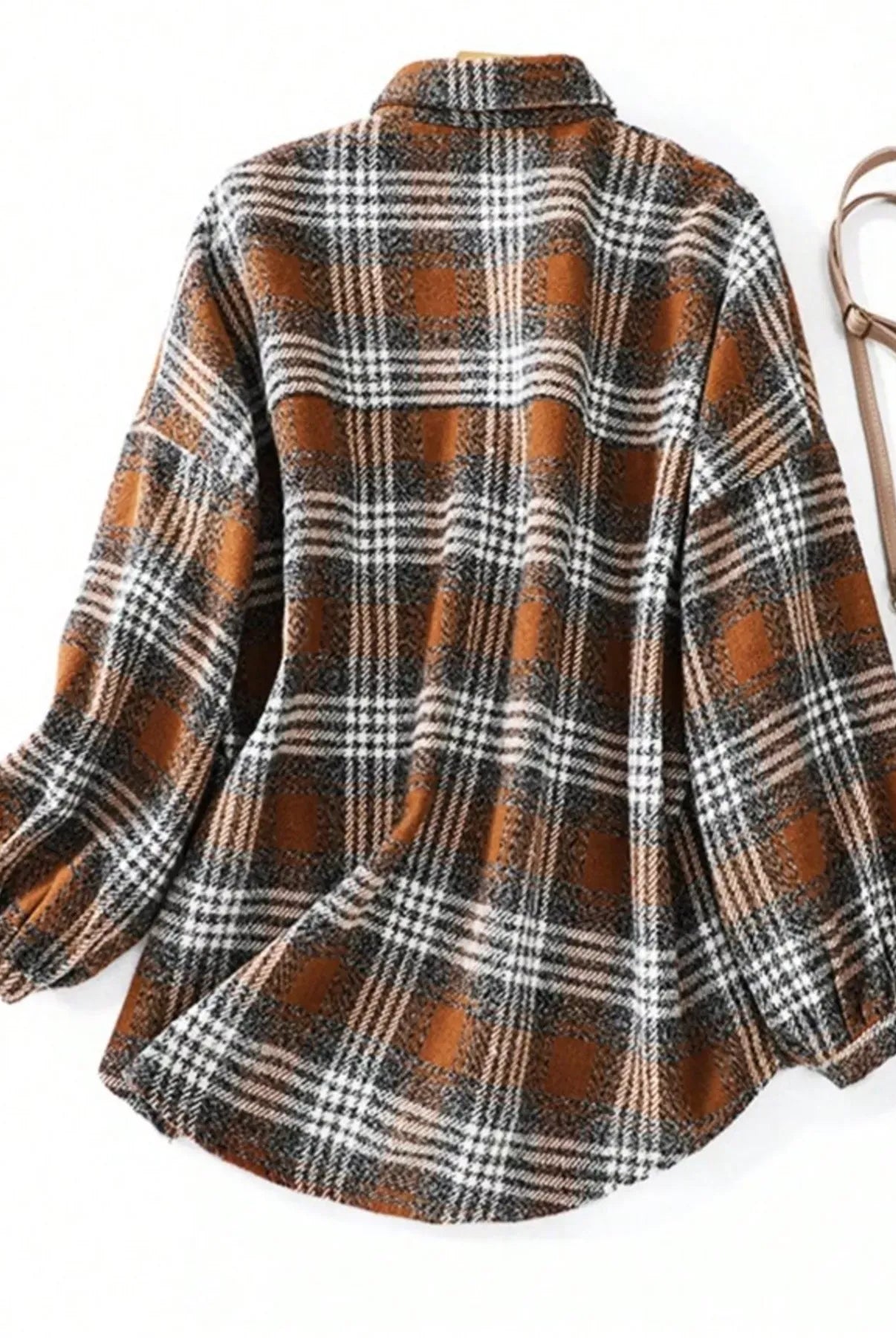 Plaid Button Up Long Sleeve Shacket-Jacket-Krush Kandy, Women's Online Fashion Boutique Located in Phoenix, Arizona (Scottsdale Area)