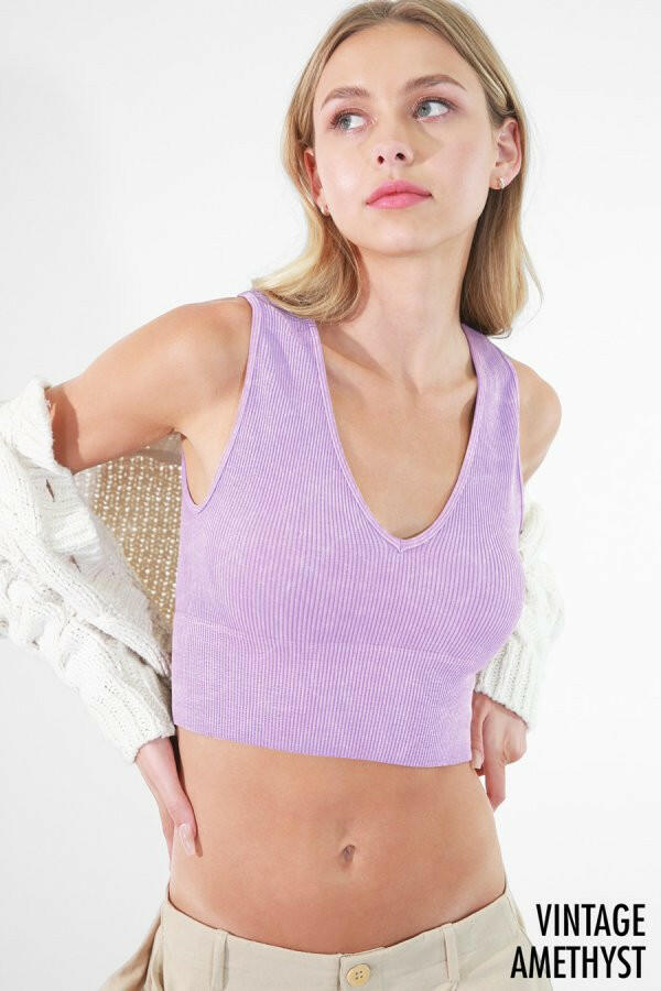 NikiBiki Vintage Plunge V-Neck Top-Tanks-Krush Kandy, Women's Online Fashion Boutique Located in Phoenix, Arizona (Scottsdale Area)