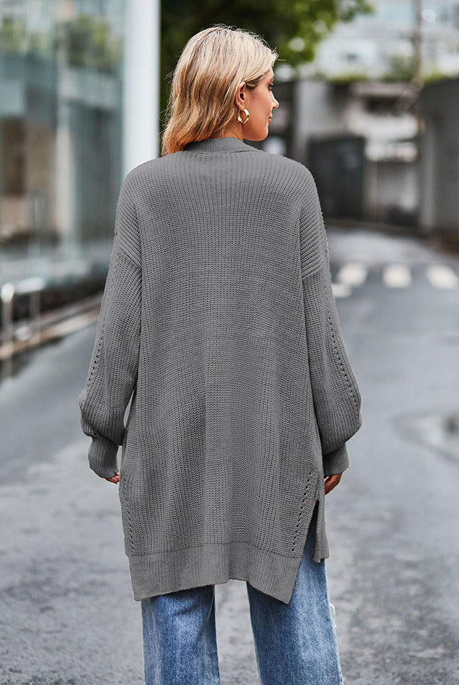 Long Sleeve Waffle-Knit Cardigan-Krush Kandy, Women's Online Fashion Boutique Located in Phoenix, Arizona (Scottsdale Area)