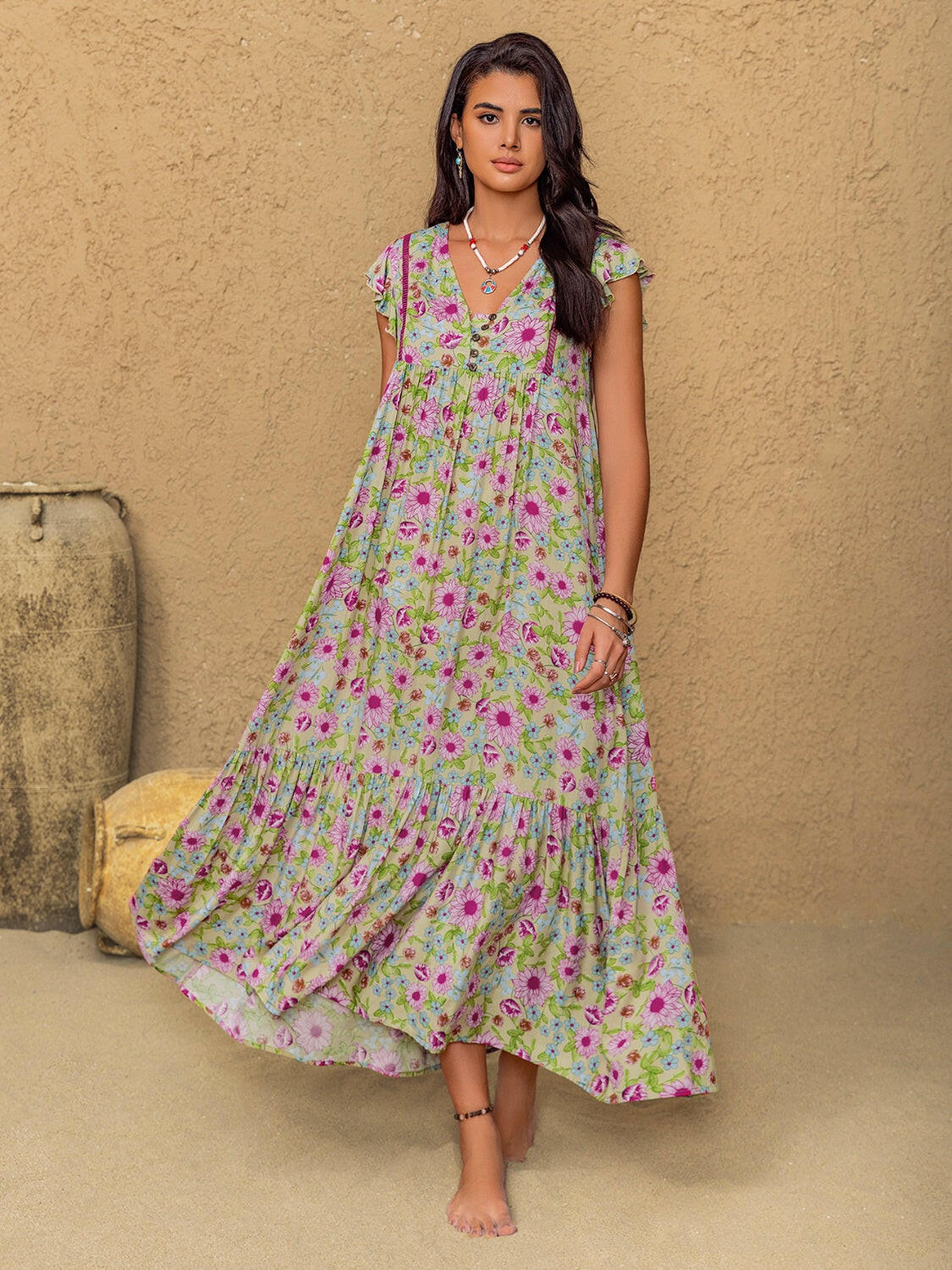 Wildflower Breeze Maxi Dress-Dresses-Krush Kandy, Women's Online Fashion Boutique Located in Phoenix, Arizona (Scottsdale Area)