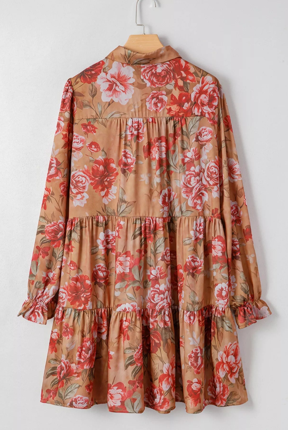 Floral Print Half Button Flounce Sleeve Ruffle Mini Dress-Dresses-Krush Kandy, Women's Online Fashion Boutique Located in Phoenix, Arizona (Scottsdale Area)