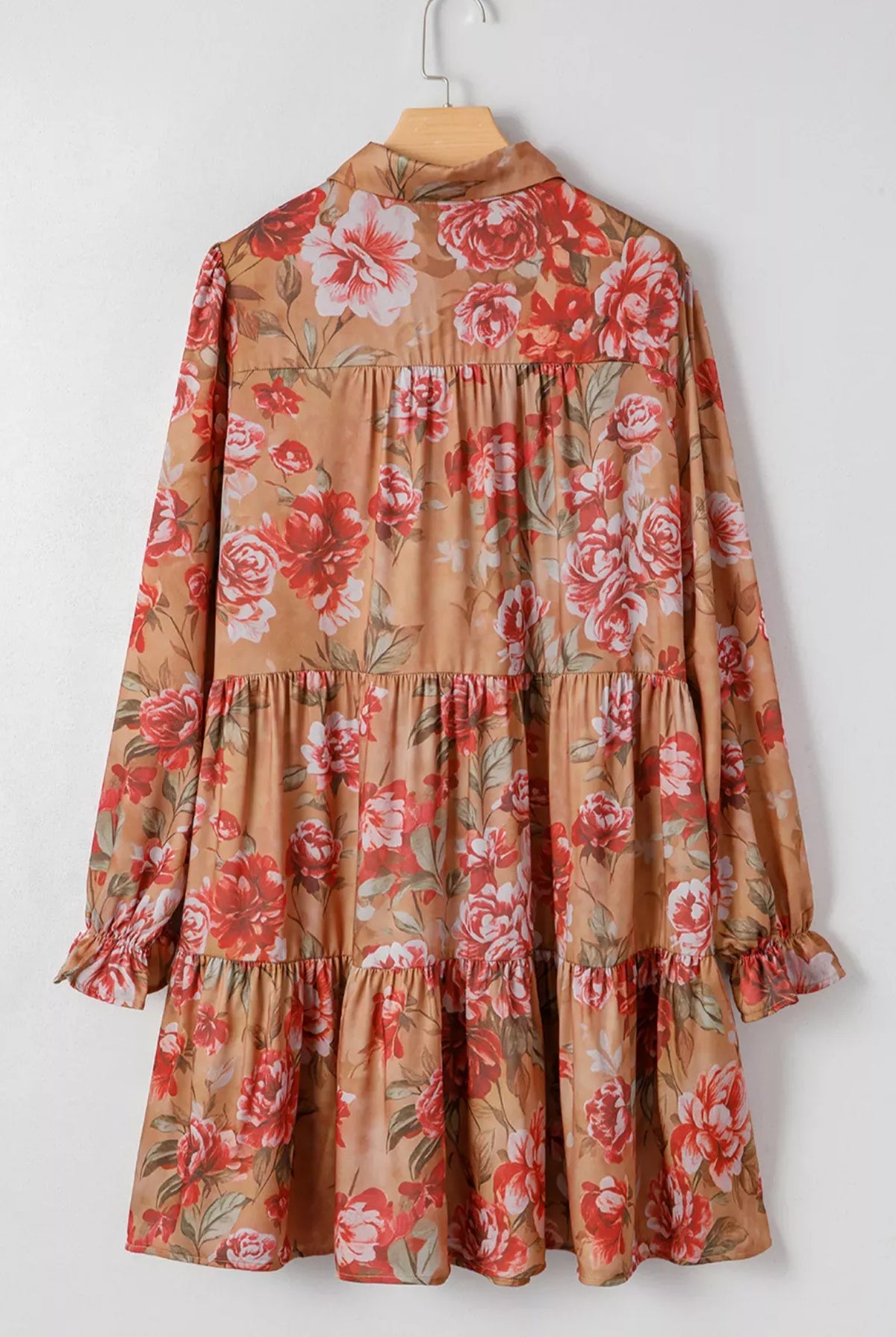 Floral Print Half Button Flounce Sleeve Ruffle Mini Dress-Dresses-Krush Kandy, Women's Online Fashion Boutique Located in Phoenix, Arizona (Scottsdale Area)