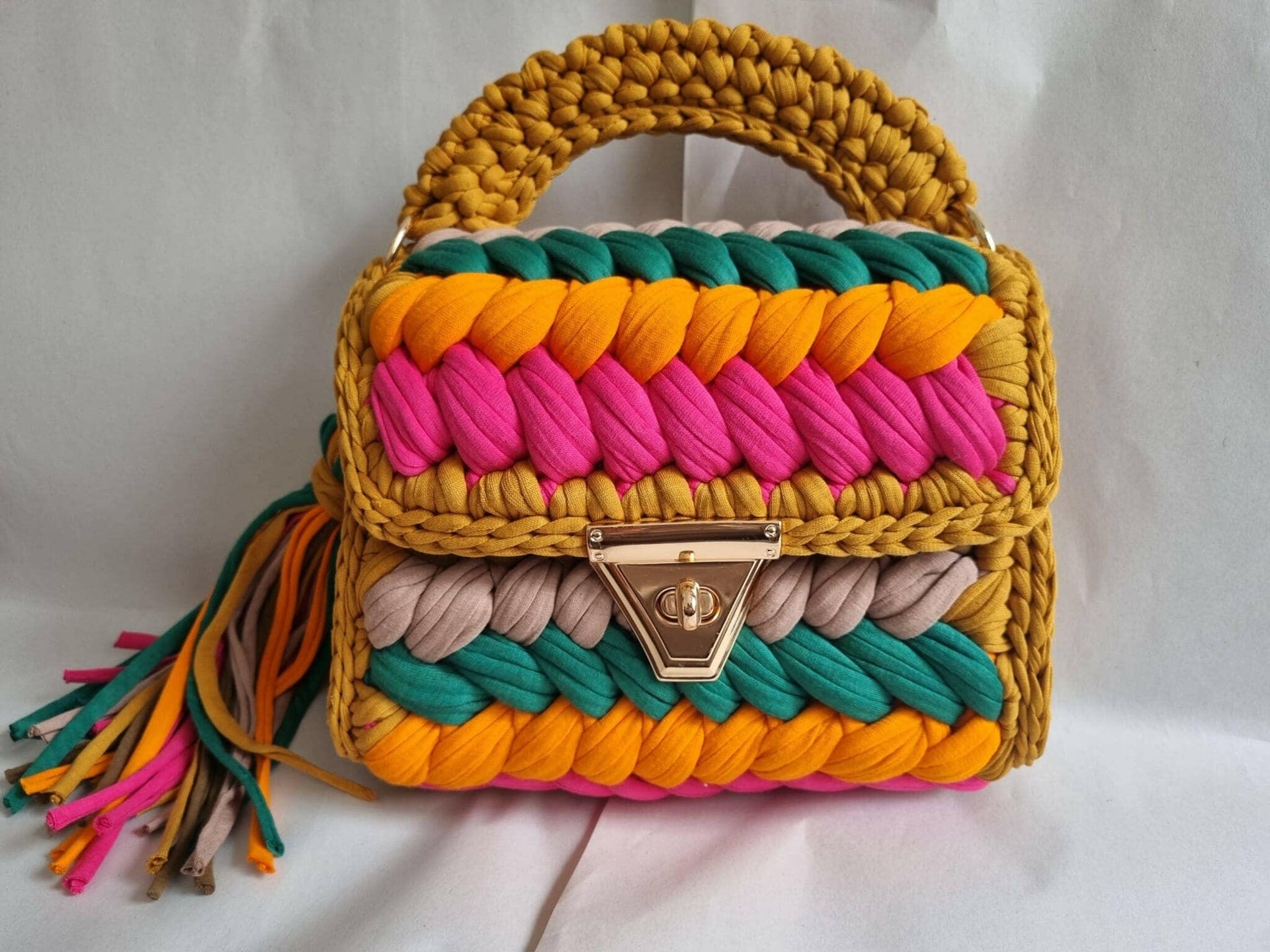Arizona Sunsets Handmade Crochet Purse-handbags-Krush Kandy, Women's Online Fashion Boutique Located in Phoenix, Arizona (Scottsdale Area)