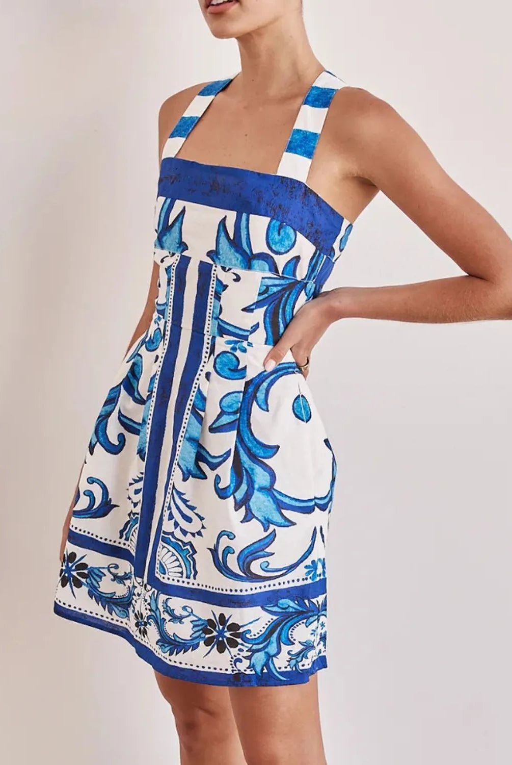 Printed Square Neck Midi Dress-Dresses-Krush Kandy, Women's Online Fashion Boutique Located in Phoenix, Arizona (Scottsdale Area)