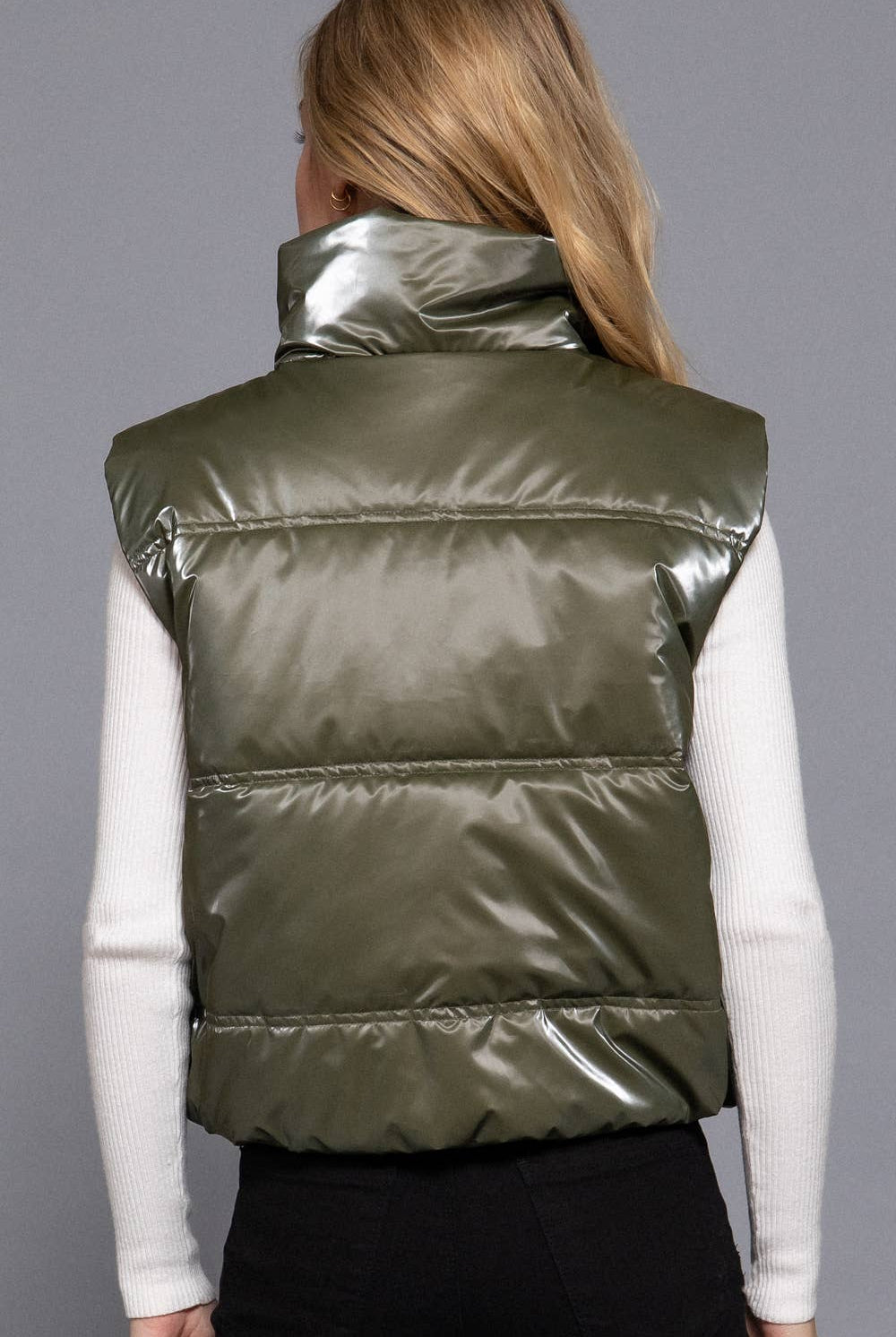 High Neck Zip Up Vest-Vests-Krush Kandy, Women's Online Fashion Boutique Located in Phoenix, Arizona (Scottsdale Area)