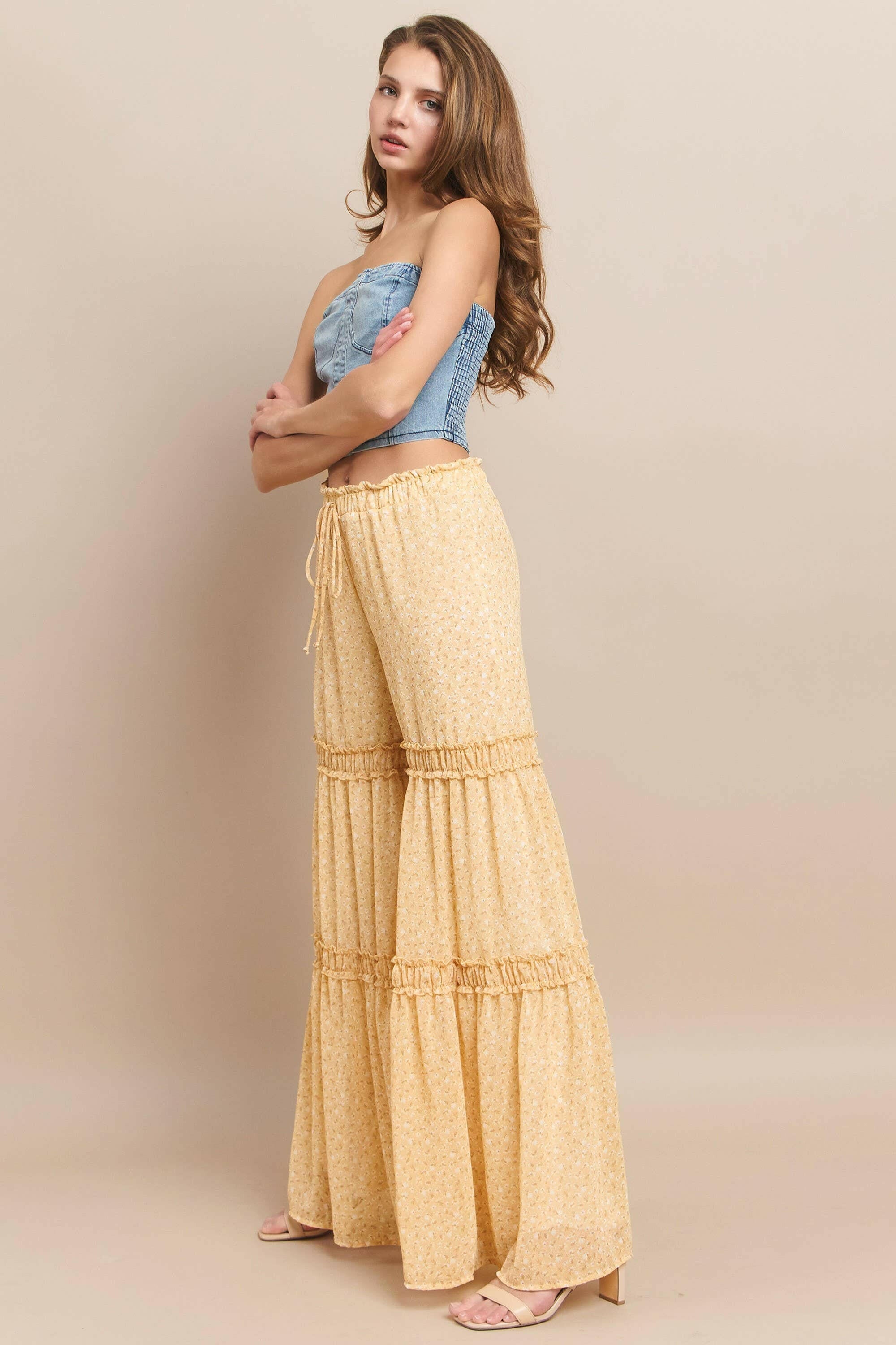 Sunset Stroll Floral Palazzo Pants-Pants-Krush Kandy, Women's Online Fashion Boutique Located in Phoenix, Arizona (Scottsdale Area)