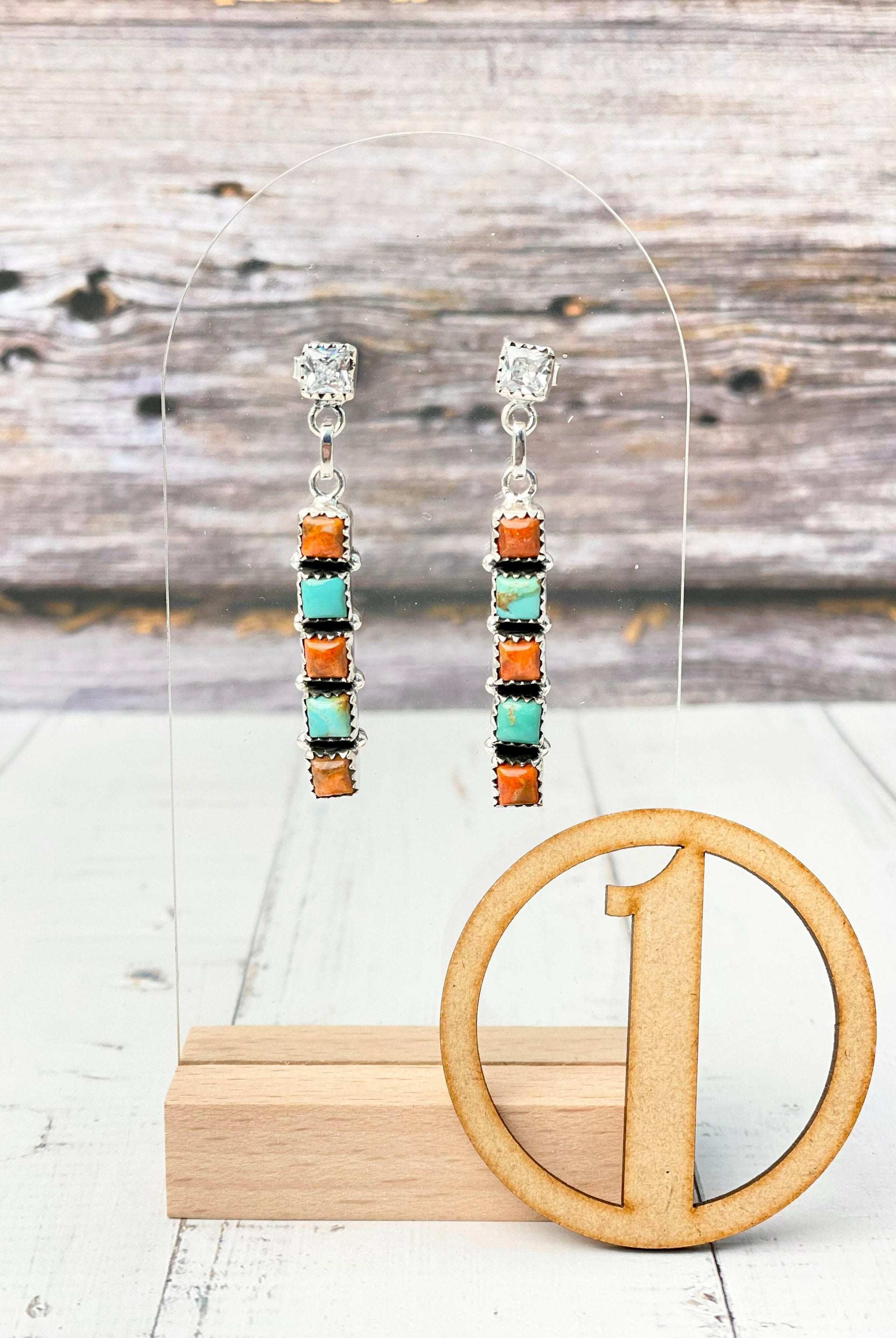 Crystal & Stone Bar Earrings-Earrings-Krush Kandy, Women's Online Fashion Boutique Located in Phoenix, Arizona (Scottsdale Area)