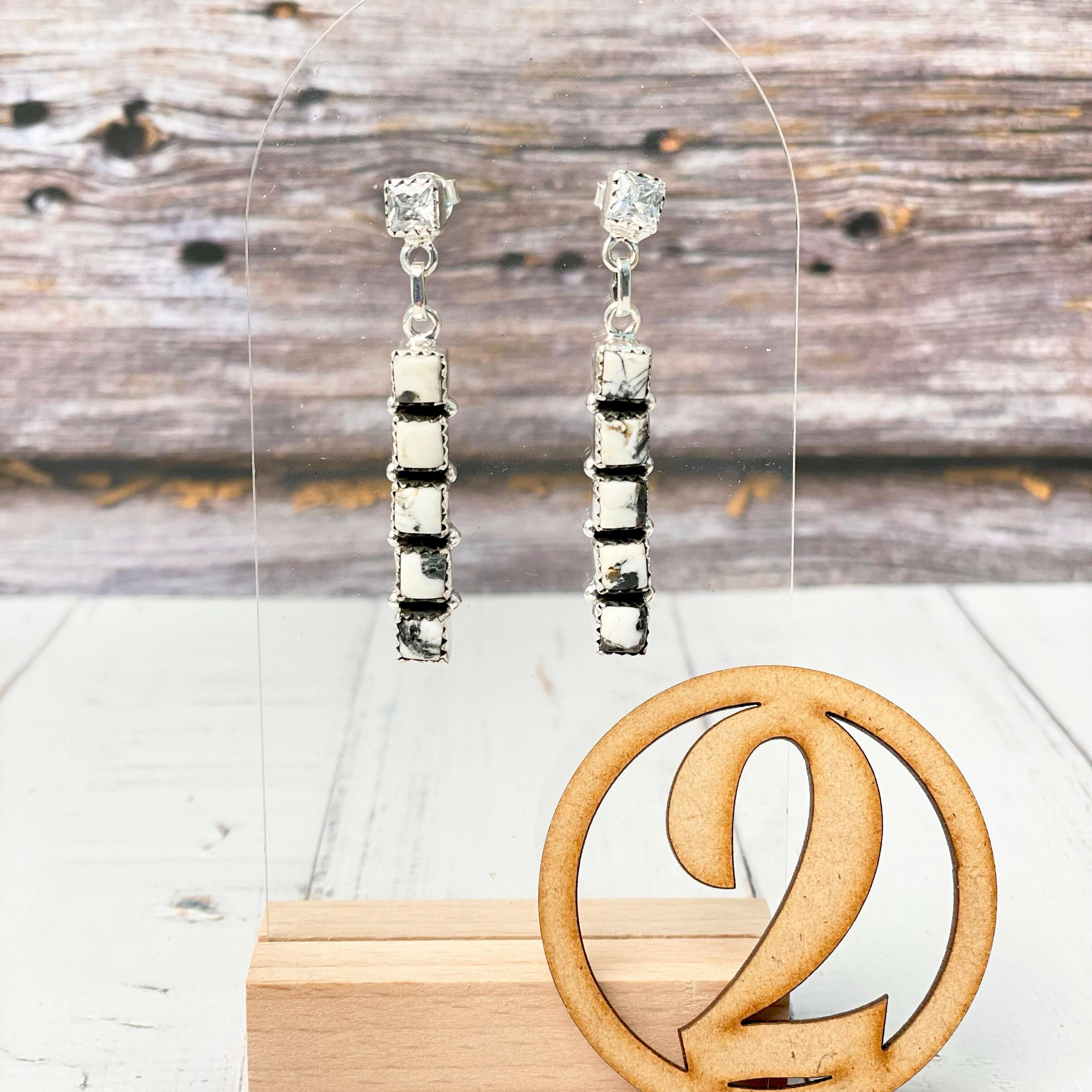 Crystal & Stone Bar Earrings-Earrings-Krush Kandy, Women's Online Fashion Boutique Located in Phoenix, Arizona (Scottsdale Area)