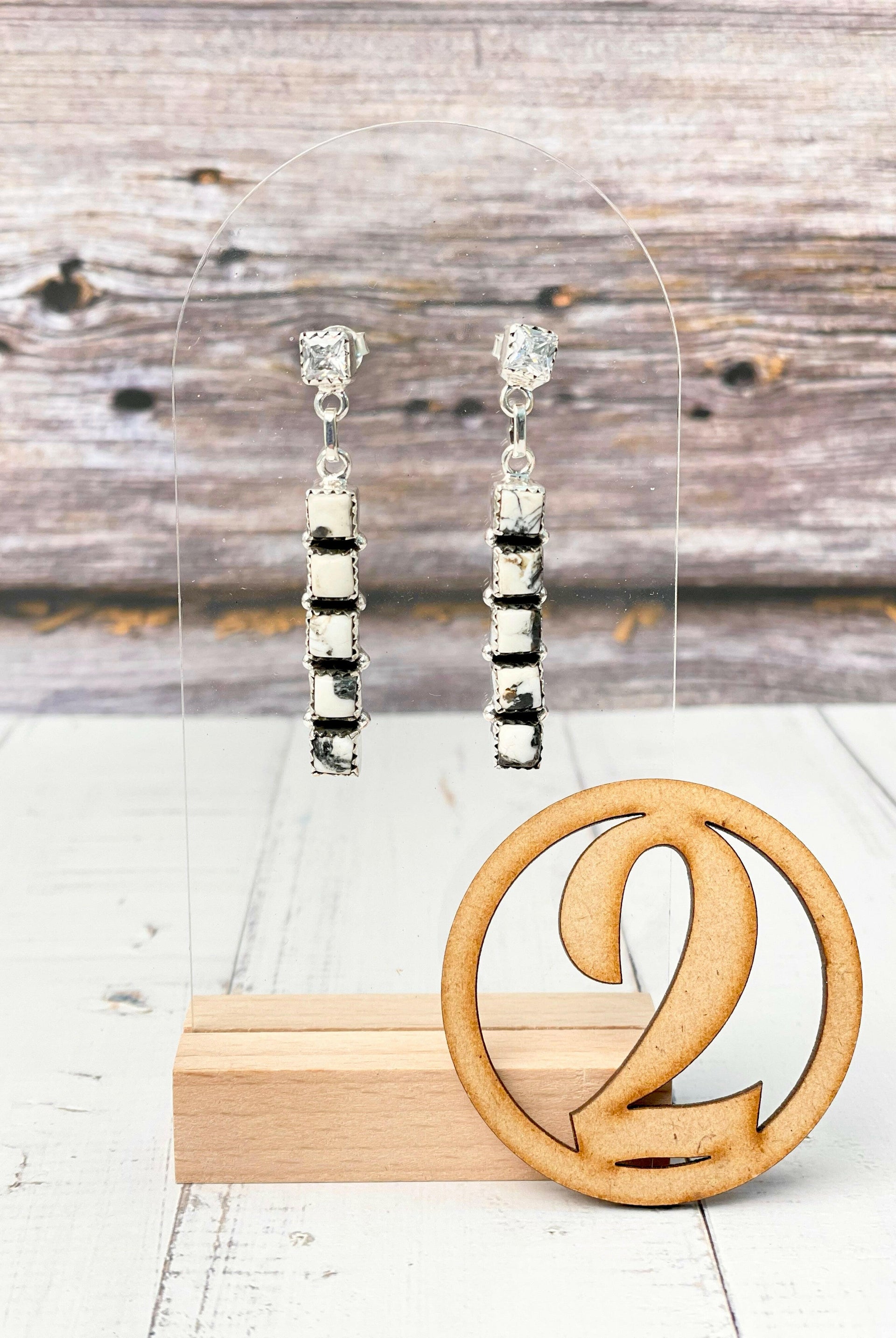 Crystal & Stone Bar Earrings-Earrings-Krush Kandy, Women's Online Fashion Boutique Located in Phoenix, Arizona (Scottsdale Area)