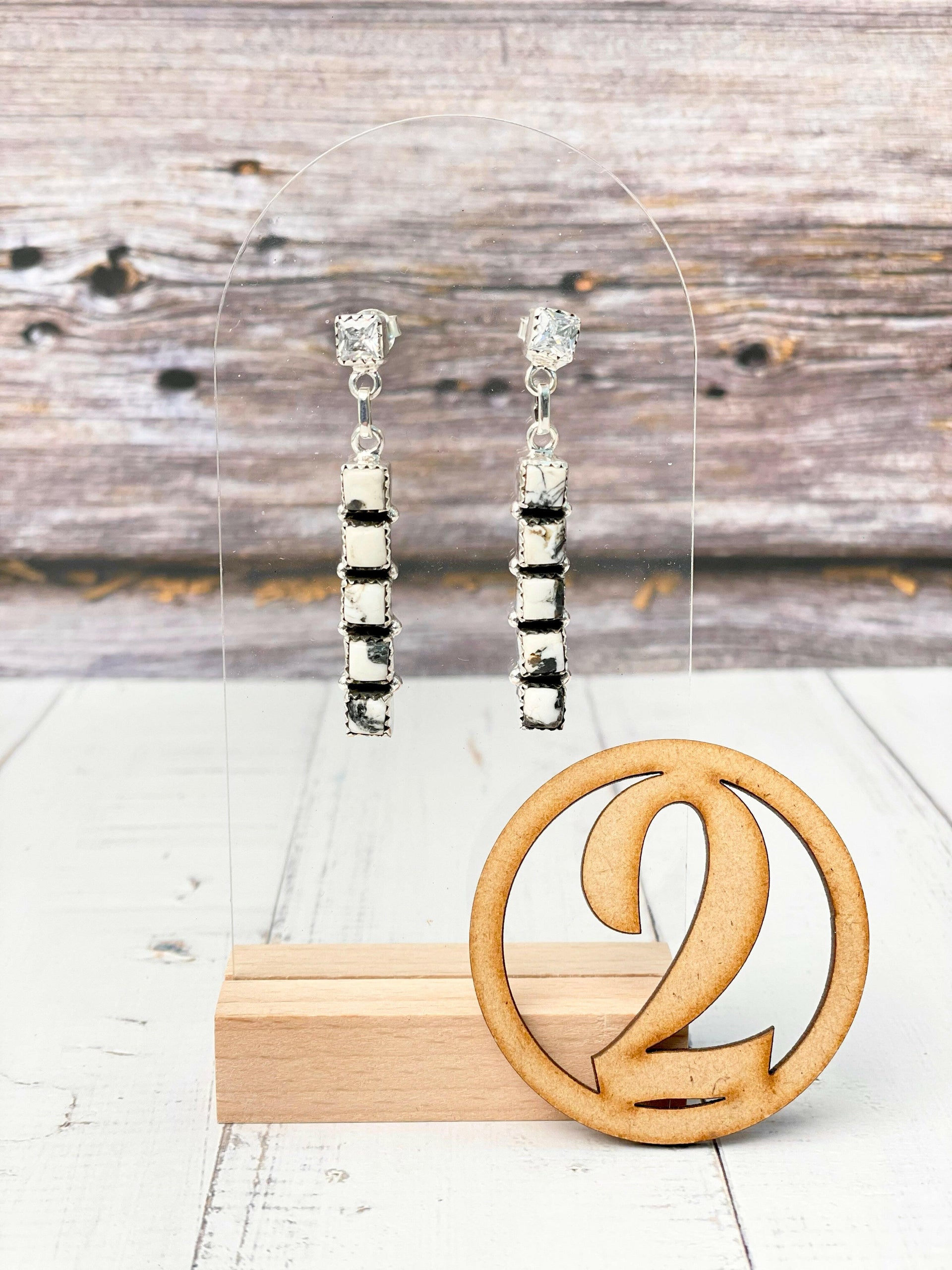 Crystal & Stone Bar Earrings-Earrings-Krush Kandy, Women's Online Fashion Boutique Located in Phoenix, Arizona (Scottsdale Area)