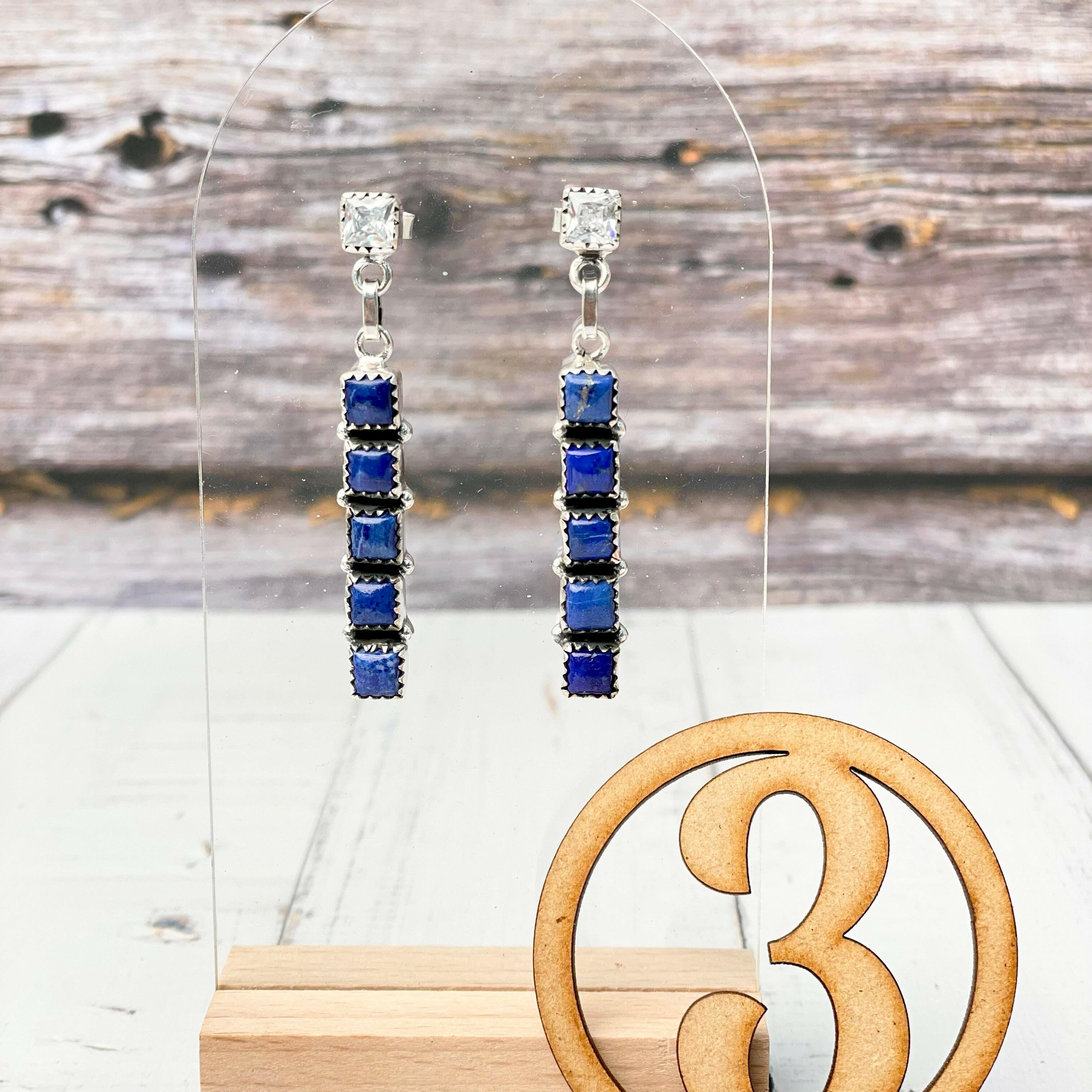 Crystal & Stone Bar Earrings-Earrings-Krush Kandy, Women's Online Fashion Boutique Located in Phoenix, Arizona (Scottsdale Area)