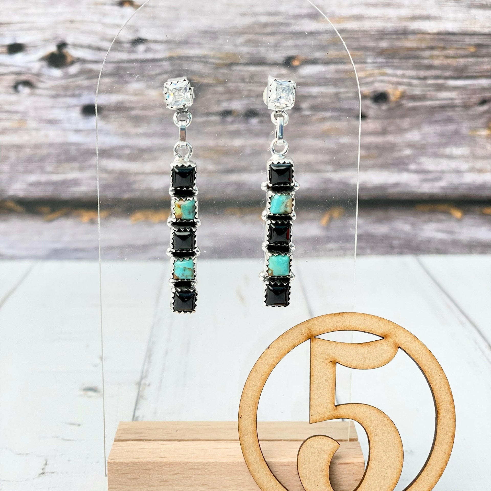 Crystal & Stone Bar Earrings-Earrings-Krush Kandy, Women's Online Fashion Boutique Located in Phoenix, Arizona (Scottsdale Area)