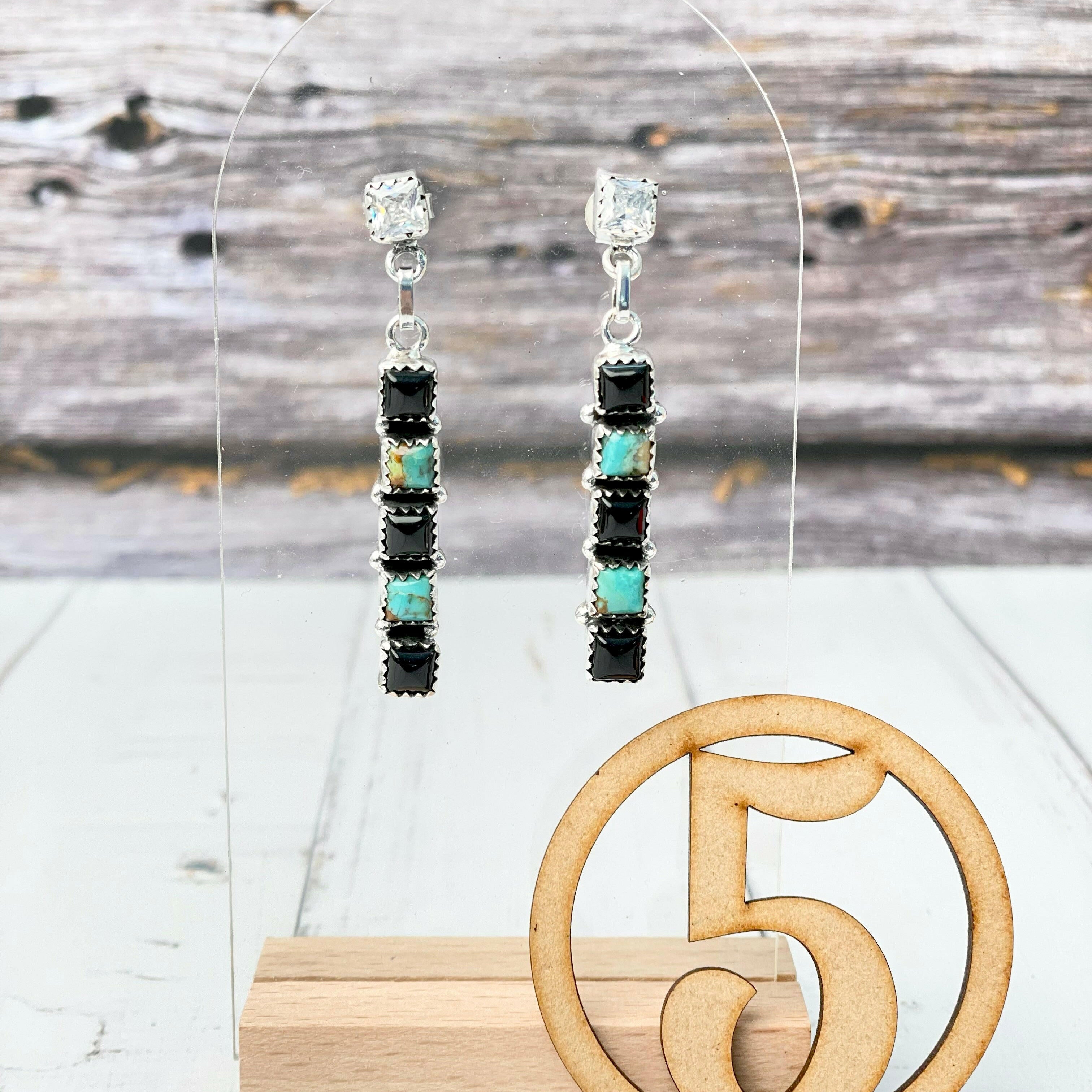 Crystal & Stone Bar Earrings-Earrings-Krush Kandy, Women's Online Fashion Boutique Located in Phoenix, Arizona (Scottsdale Area)