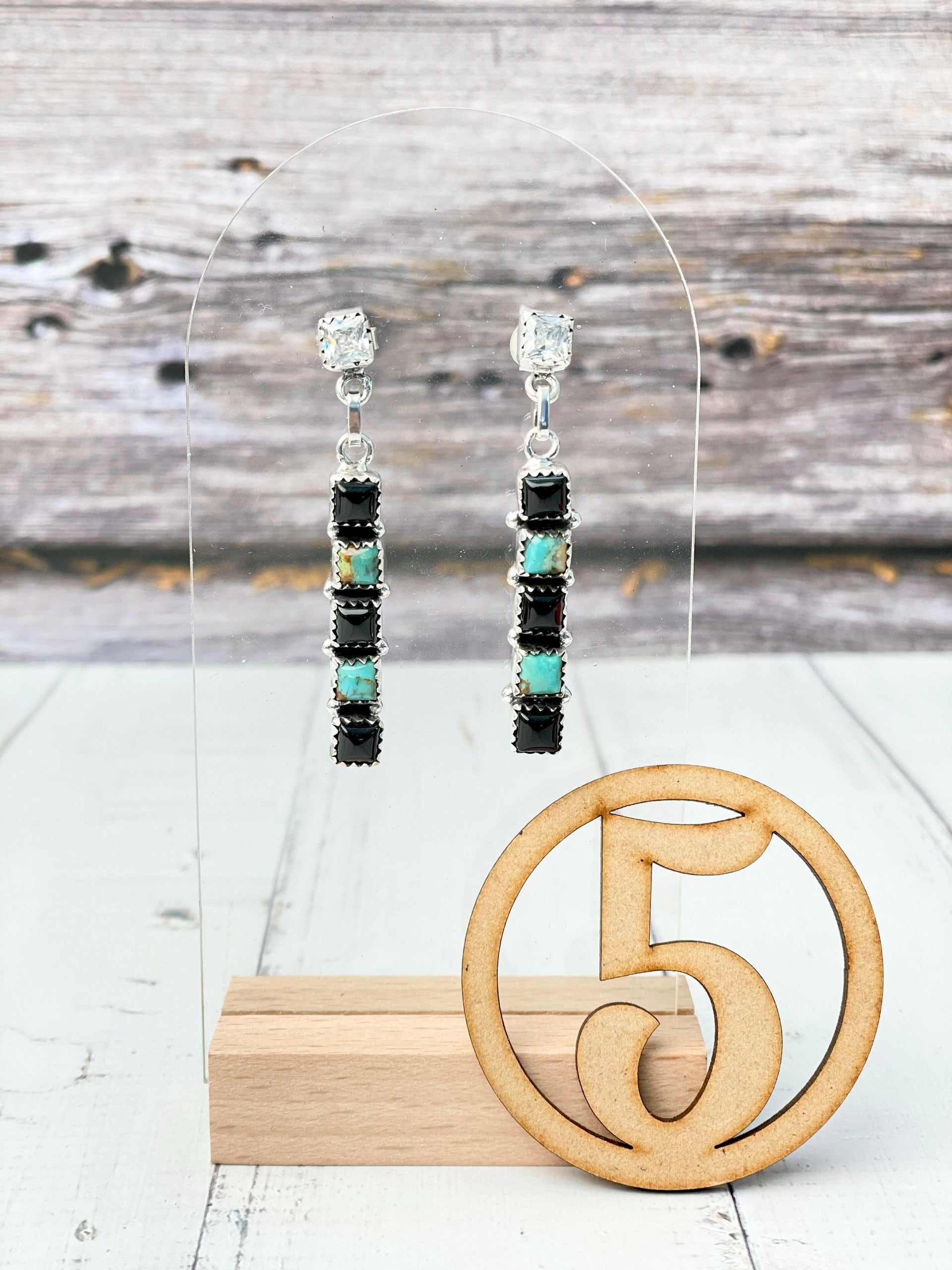 Crystal & Stone Bar Earrings-Earrings-Krush Kandy, Women's Online Fashion Boutique Located in Phoenix, Arizona (Scottsdale Area)