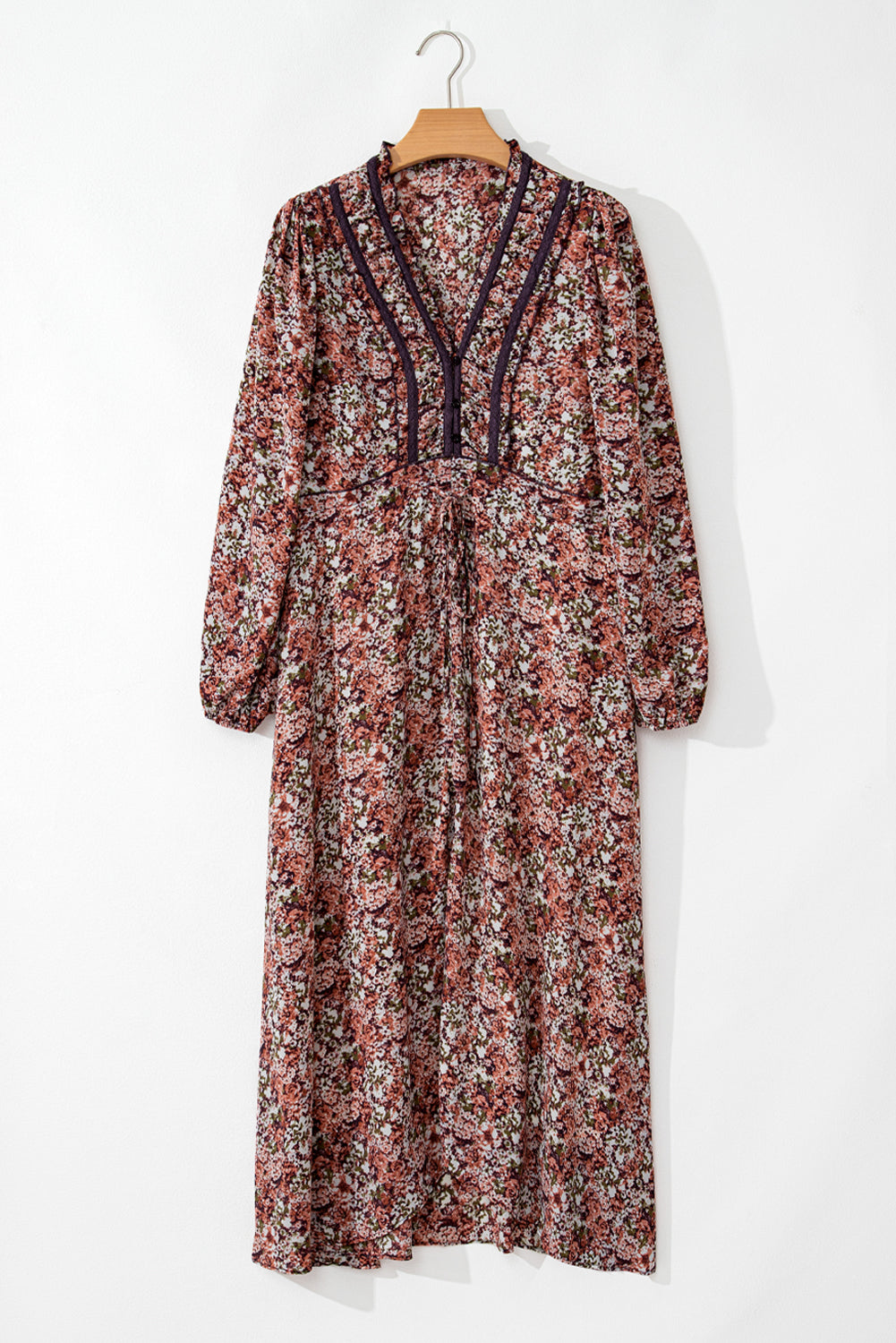 Boho Floral Ruffle Lace Midi Dress-Dresses-Krush Kandy, Women's Online Fashion Boutique Located in Phoenix, Arizona (Scottsdale Area)