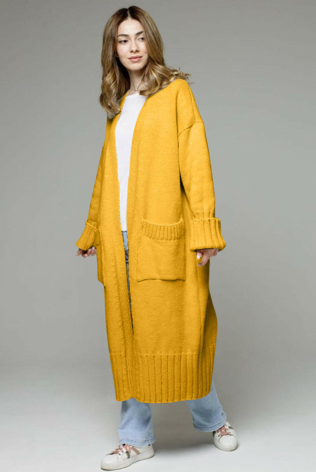 Pocketed Open Front Dropped Shoulder Cardigan-Krush Kandy, Women's Online Fashion Boutique Located in Phoenix, Arizona (Scottsdale Area)
