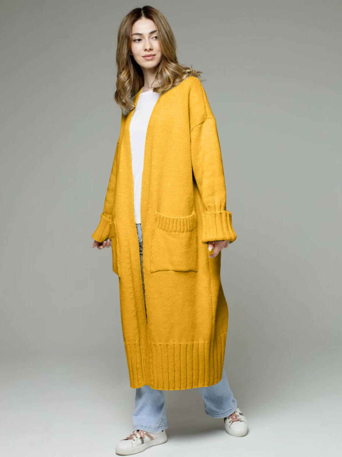 Pocketed Open Front Dropped Shoulder Cardigan-Krush Kandy, Women's Online Fashion Boutique Located in Phoenix, Arizona (Scottsdale Area)