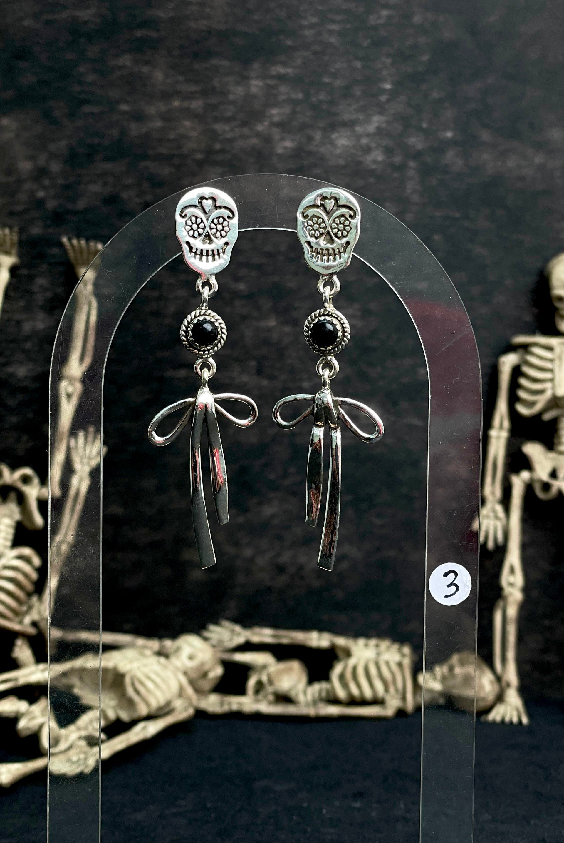 Halloween Studs Rosarita & Black Onyx sno 24-Earrings-Krush Kandy, Women's Online Fashion Boutique Located in Phoenix, Arizona (Scottsdale Area)