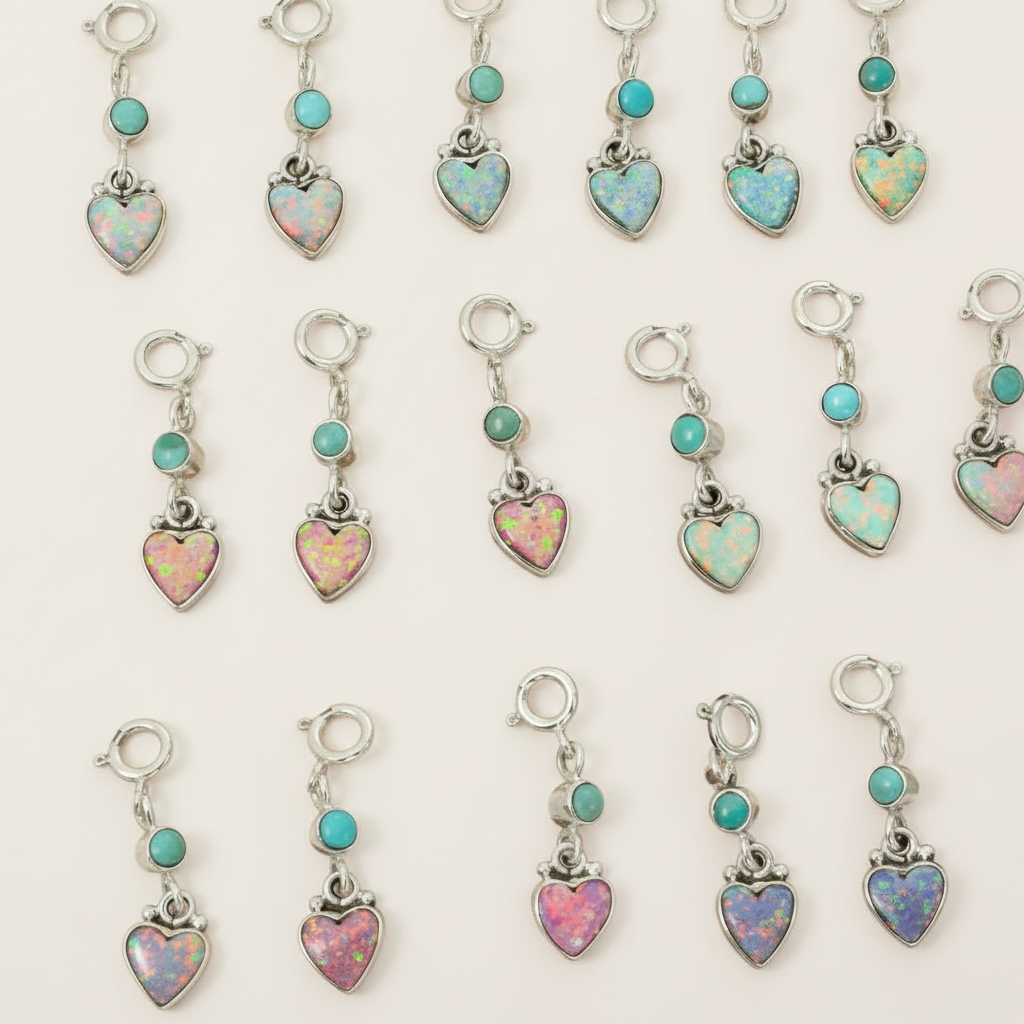 Krush Exclusive Opal Heart Charm-Krush Kandy, Women's Online Fashion Boutique Located in Phoenix, Arizona (Scottsdale Area)