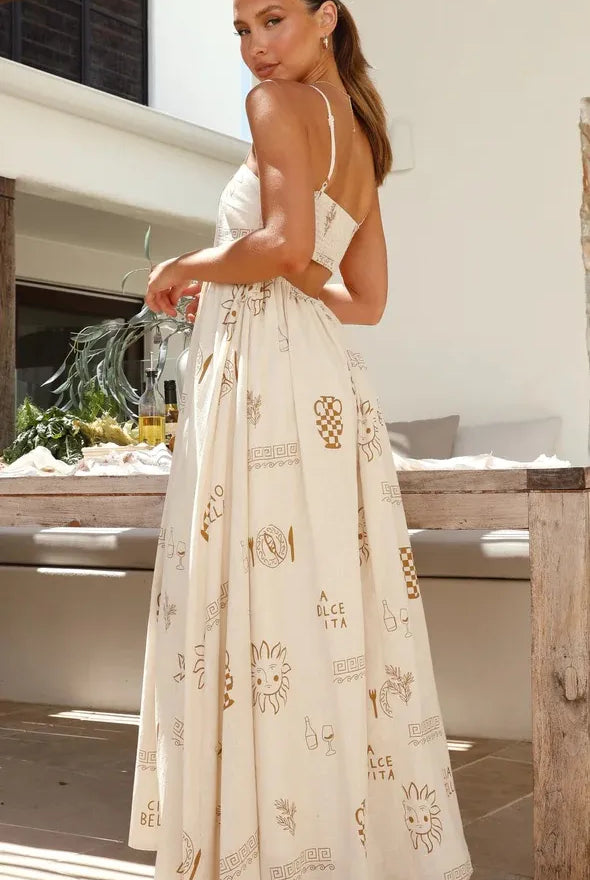 Printed Square Neck Maxi Cami Dress-Dresses-Krush Kandy, Women's Online Fashion Boutique Located in Phoenix, Arizona (Scottsdale Area)