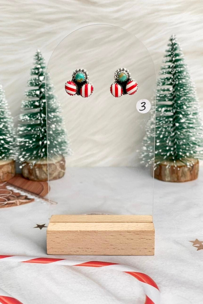 Holly Jolly Red & White Christmas Earrings-Earrings-Krush Kandy, Women's Online Fashion Boutique Located in Phoenix, Arizona (Scottsdale Area)