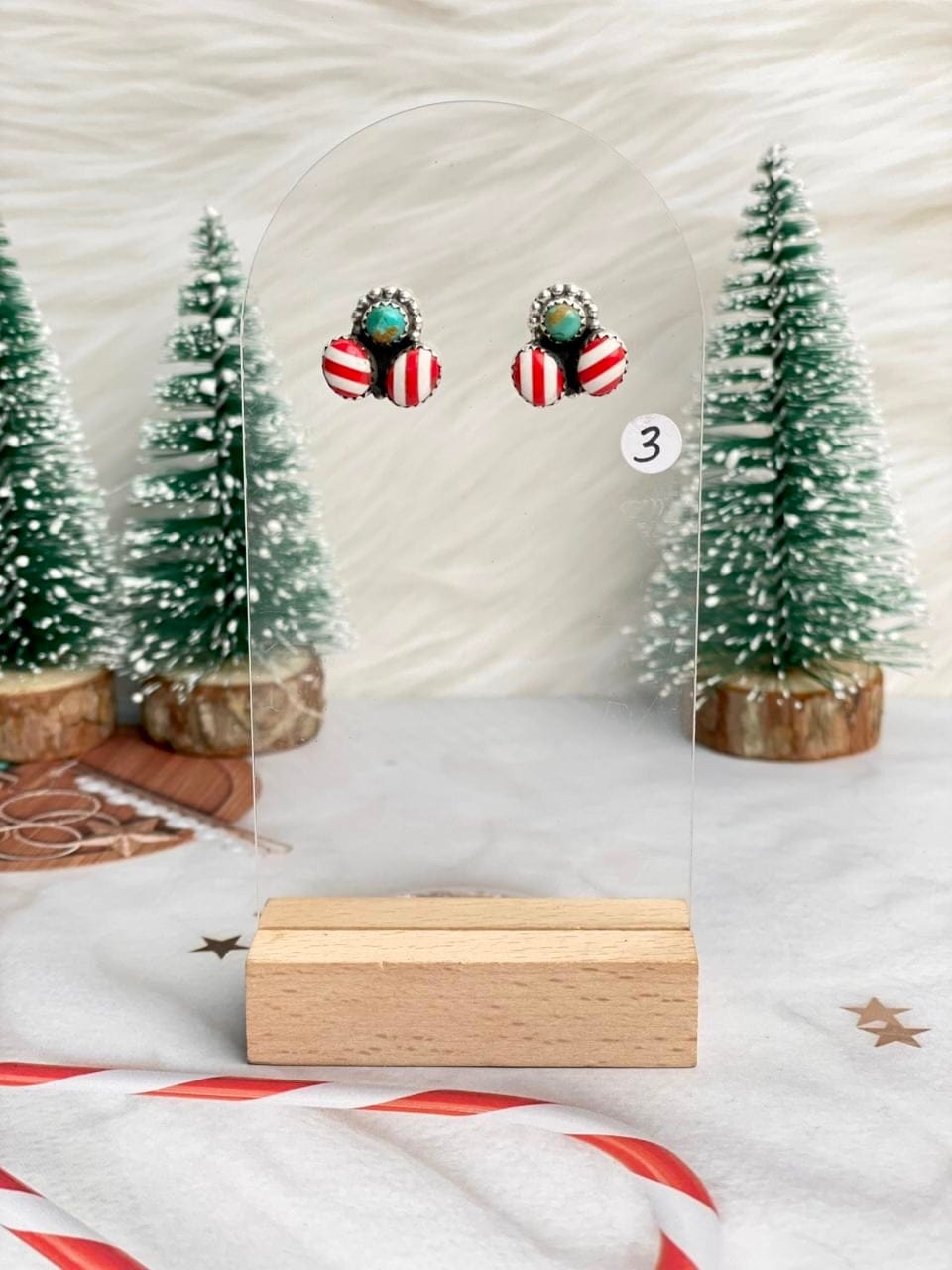 Holly Jolly Red & White Christmas Earrings-Earrings-Krush Kandy, Women's Online Fashion Boutique Located in Phoenix, Arizona (Scottsdale Area)