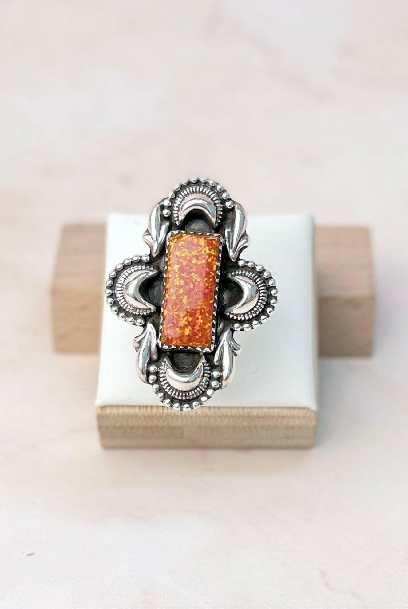 Boho Western Bar Opal Ring-Rings-Krush Kandy, Women's Online Fashion Boutique Located in Phoenix, Arizona (Scottsdale Area)