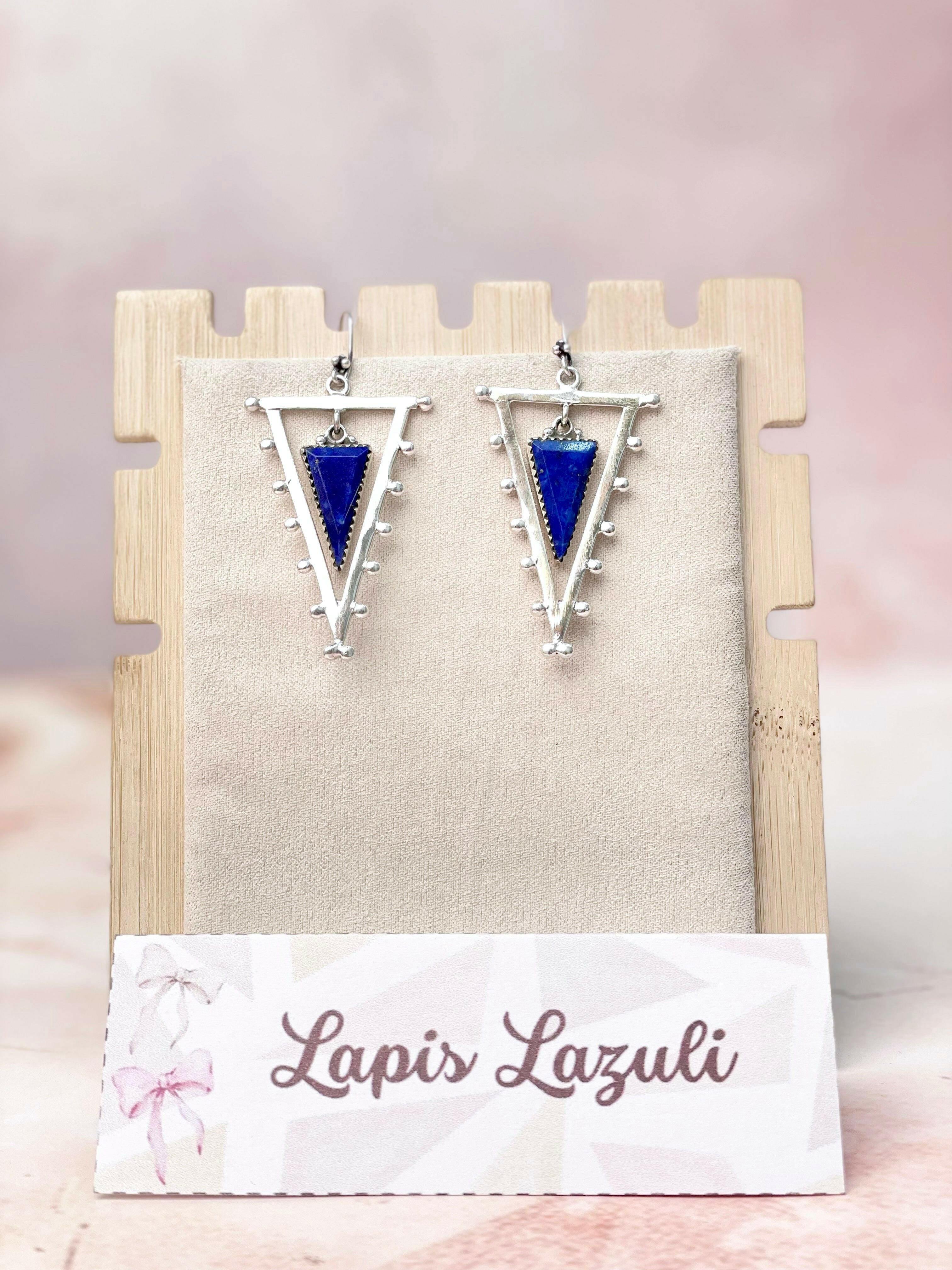Tori's Bold Sterling Triad Stone Earrings | MADE TO ORDER-Earrings-Krush Kandy, Women's Online Fashion Boutique Located in Phoenix, Arizona (Scottsdale Area)
