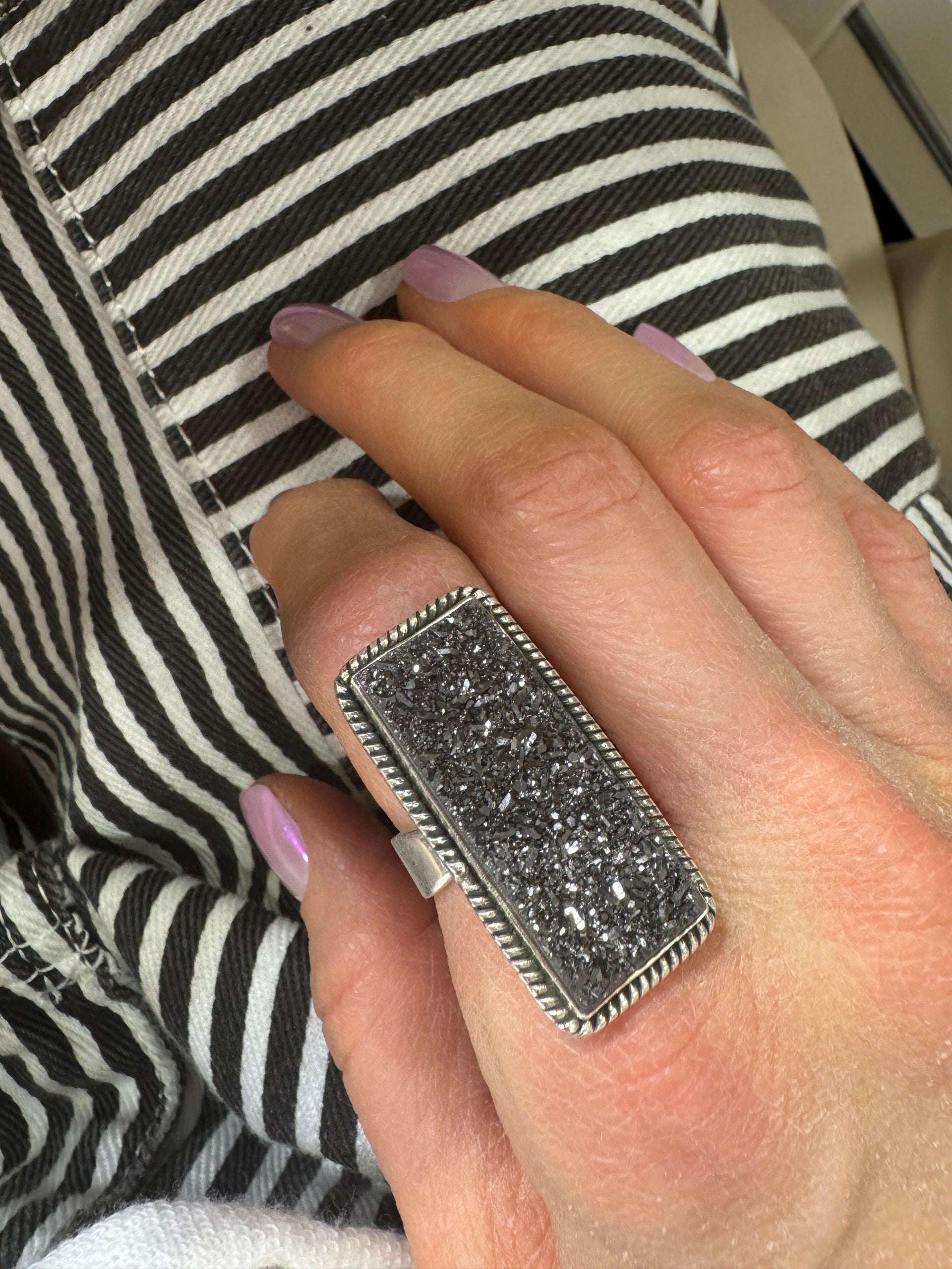 Druzy Bar Ring | MADE TO ORDER-Ring-Krush Kandy, Women's Online Fashion Boutique Located in Phoenix, Arizona (Scottsdale Area)