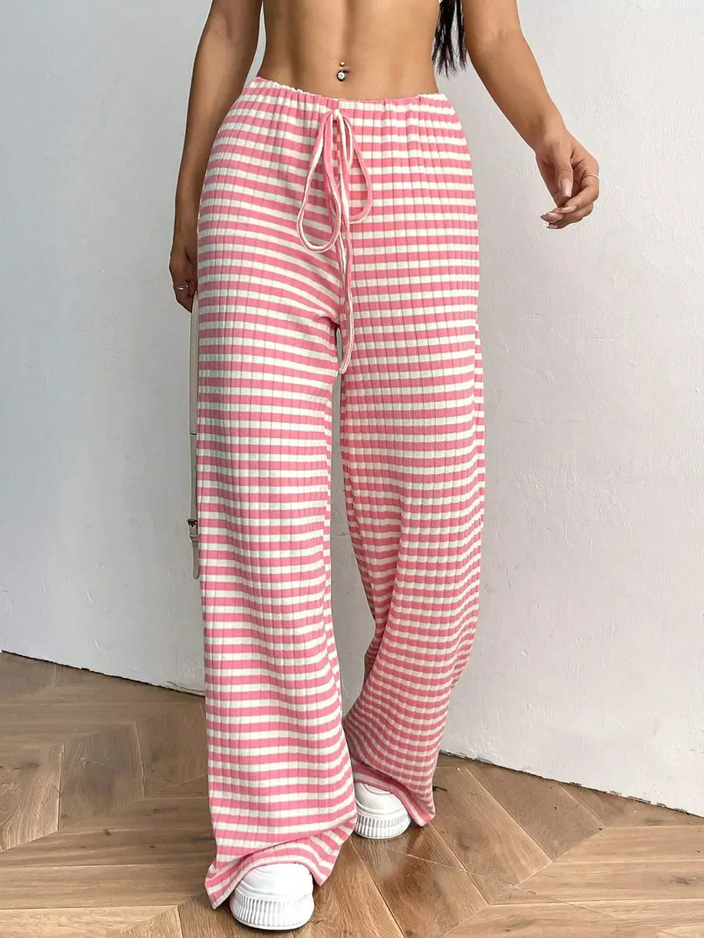 Tied Striped Wide Leg Pants-PANTS-Krush Kandy, Women's Online Fashion Boutique Located in Phoenix, Arizona (Scottsdale Area)