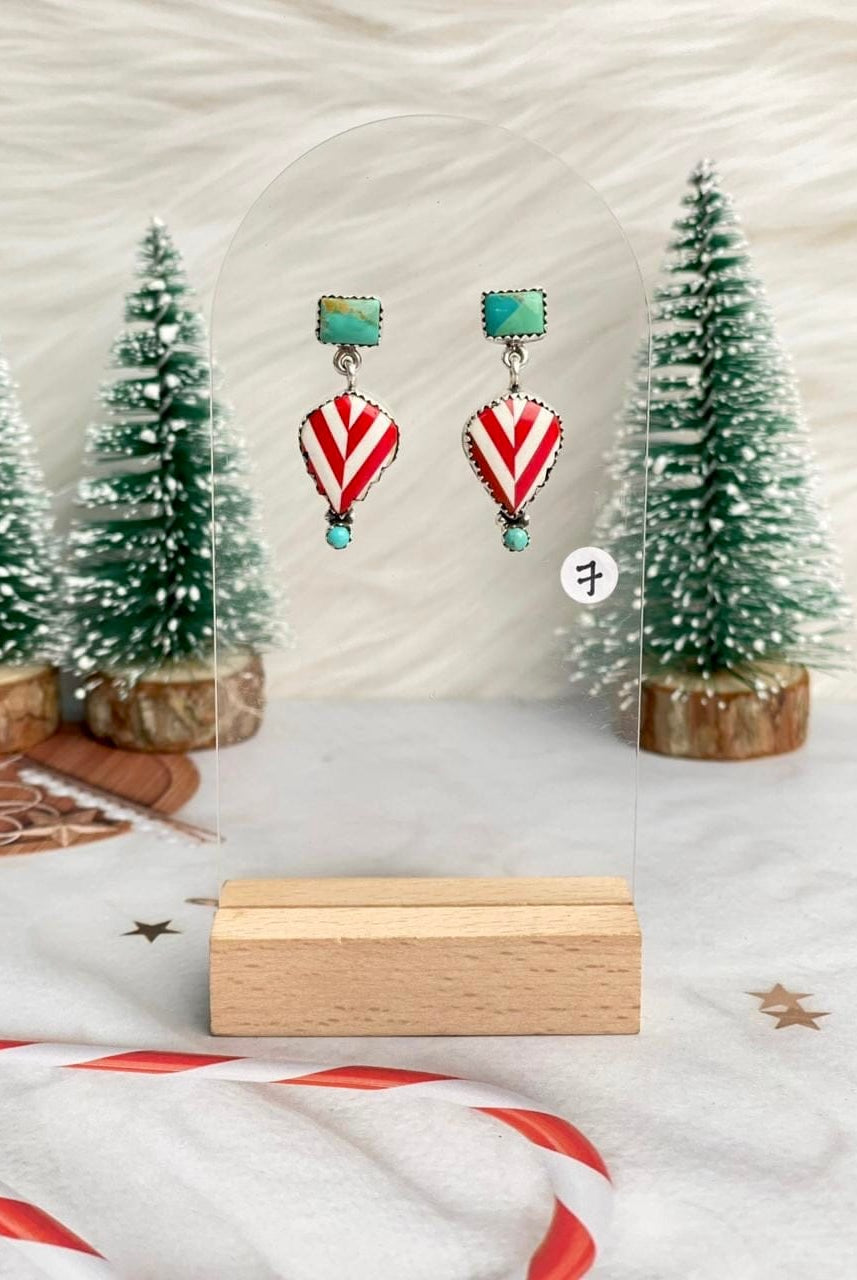 Holly Jolly Red & White Christmas Earrings-Earrings-Krush Kandy, Women's Online Fashion Boutique Located in Phoenix, Arizona (Scottsdale Area)