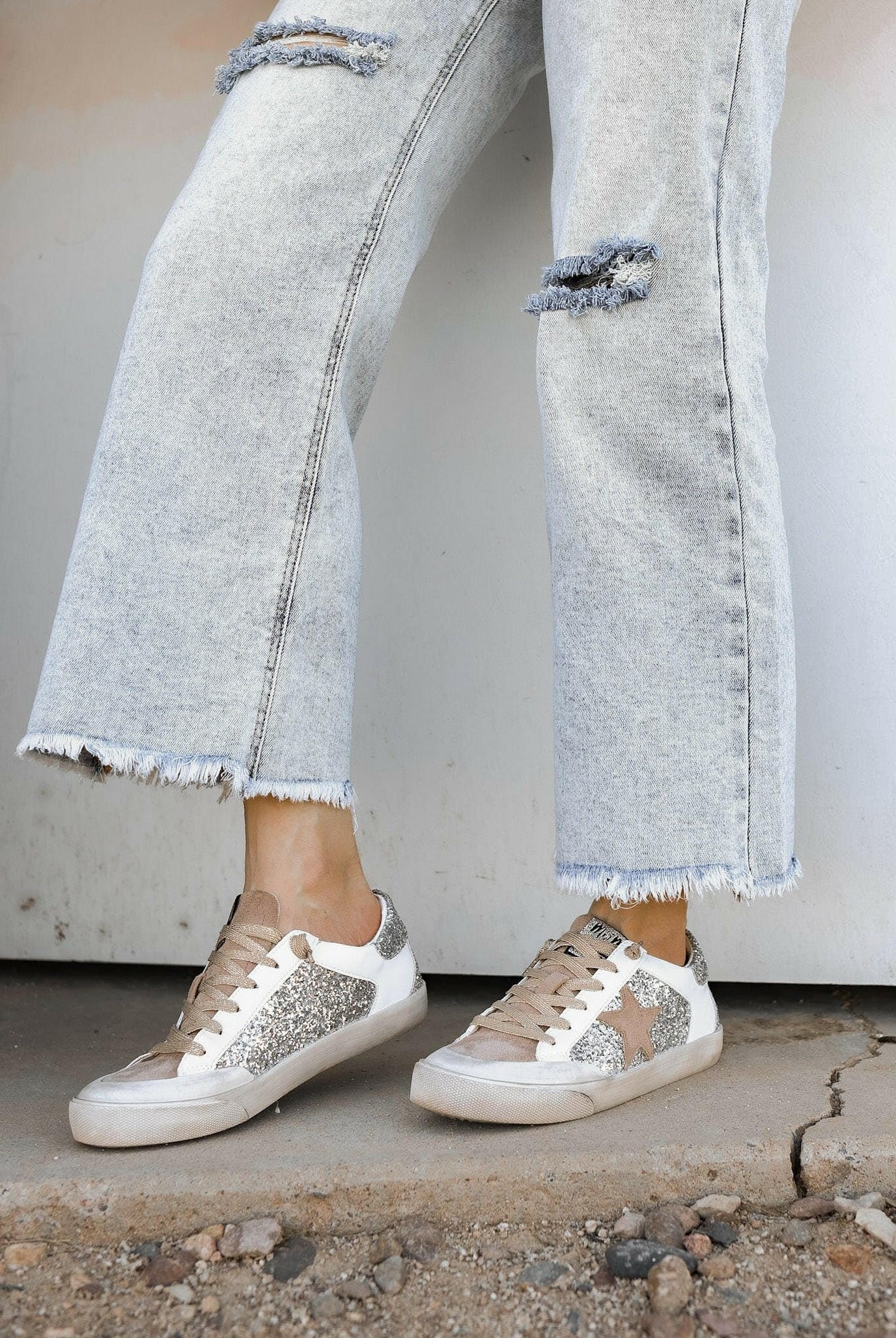 Your Favorite Neutral Glitter Star Sneaker-Sneakers-Krush Kandy, Women's Online Fashion Boutique Located in Phoenix, Arizona (Scottsdale Area)