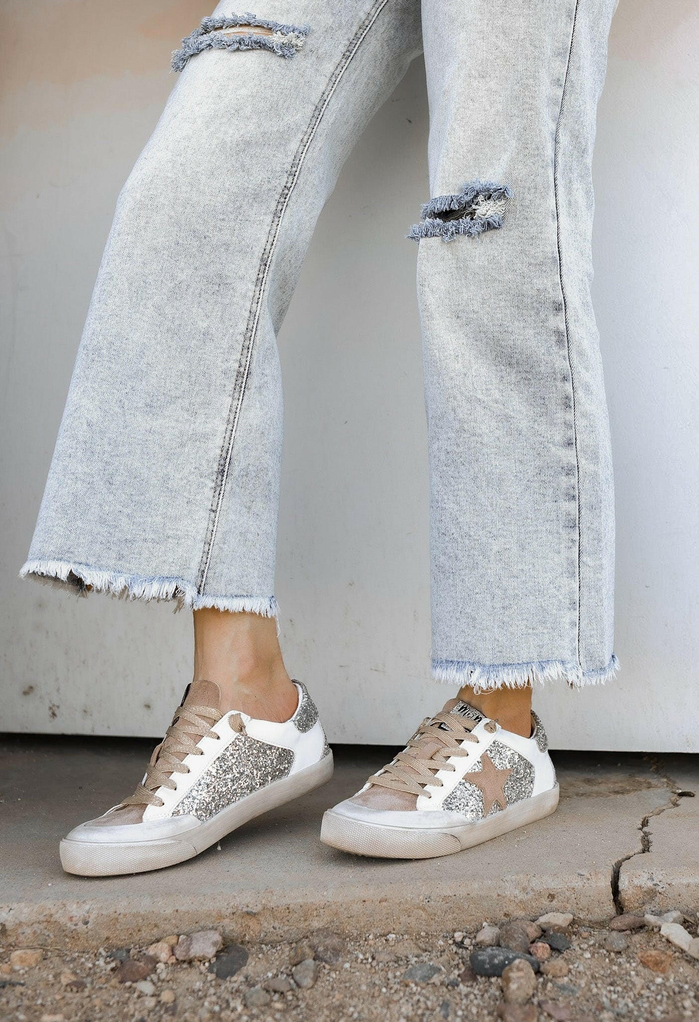 Your Favorite Neutral Glitter Star Sneaker-Sneakers-Krush Kandy, Women's Online Fashion Boutique Located in Phoenix, Arizona (Scottsdale Area)