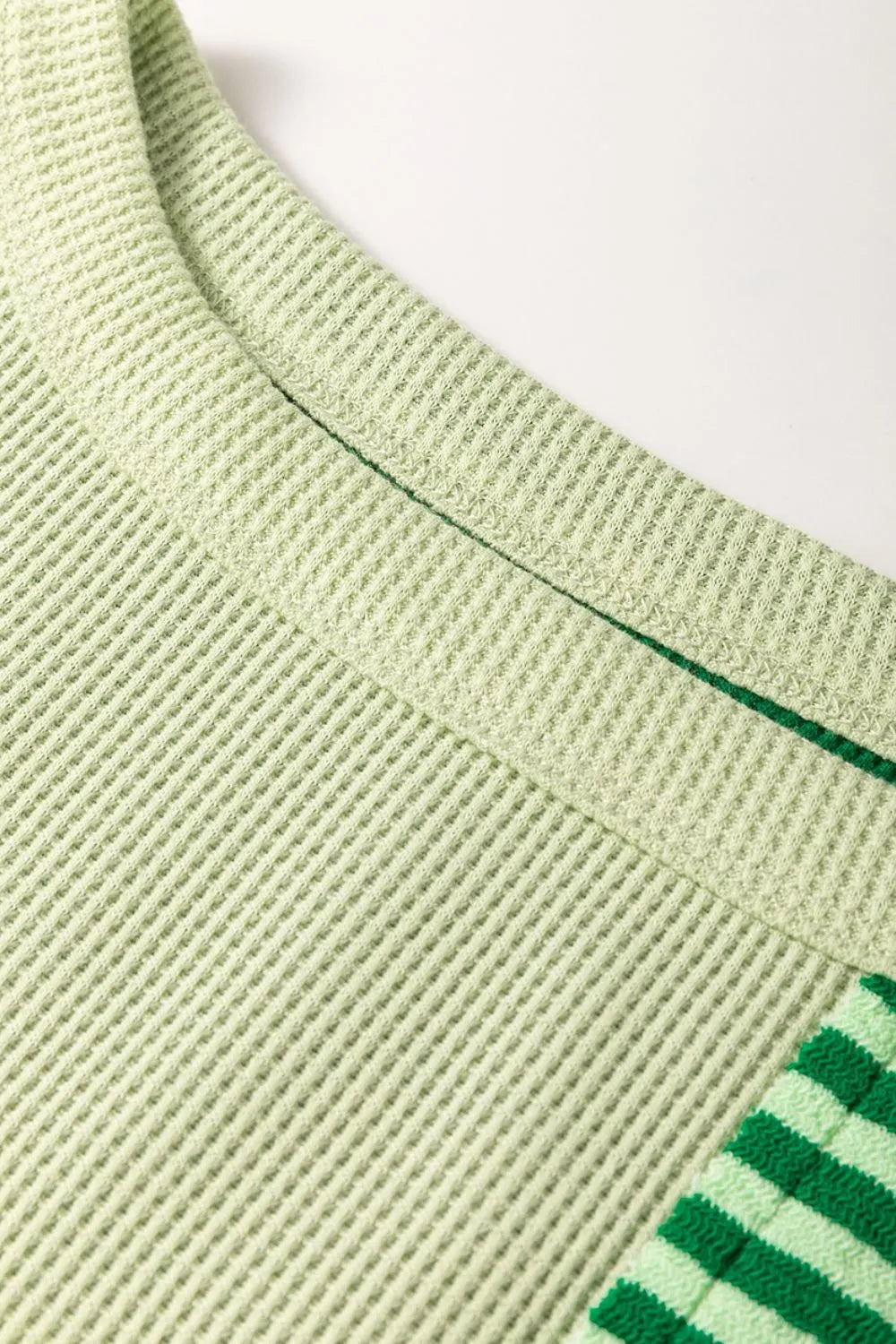 Lime Lane Waffle-Knit Colorblock Top-Short Sleeve Tops-Krush Kandy, Women's Online Fashion Boutique Located in Phoenix, Arizona (Scottsdale Area)