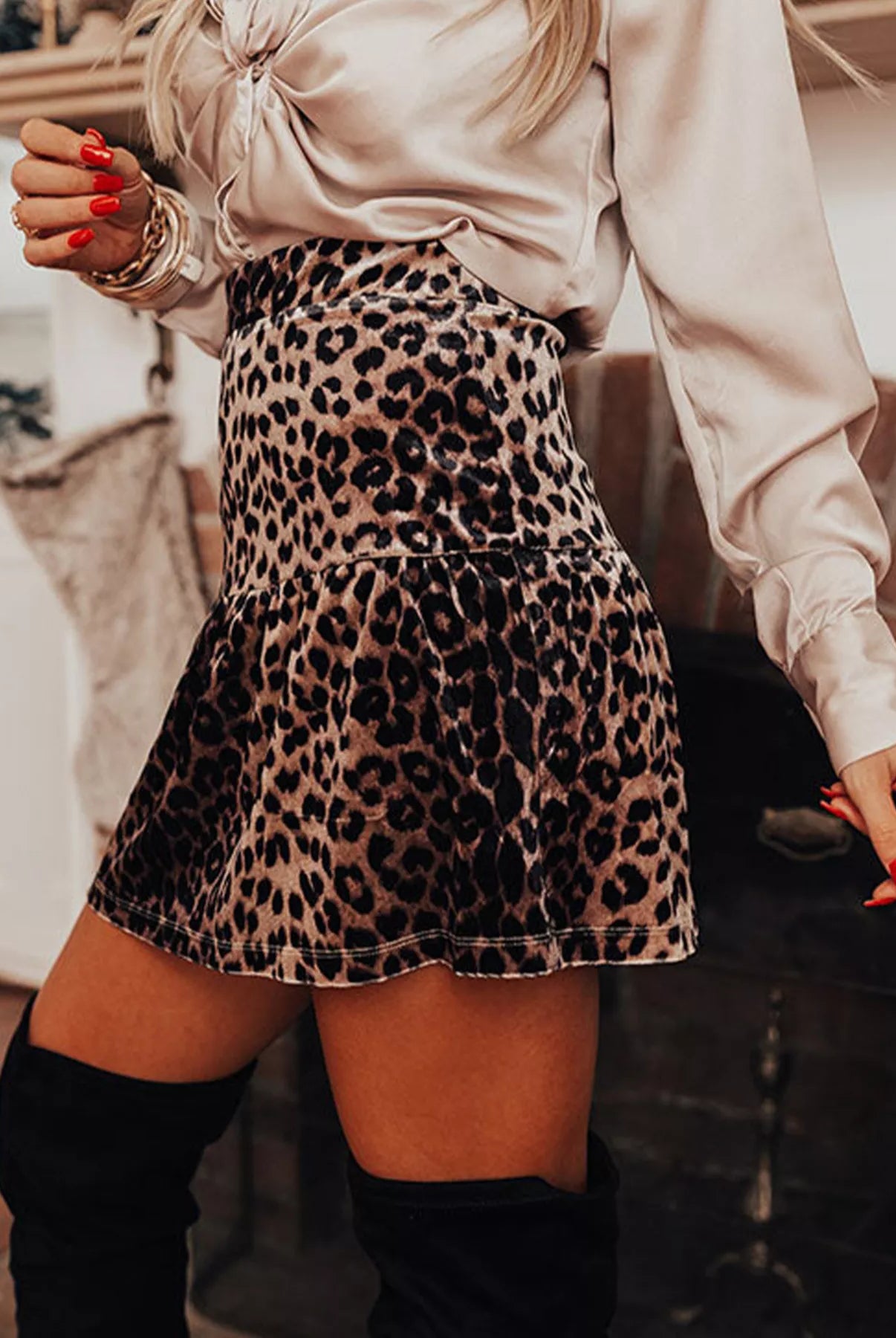 Leopard Tiered Mini Skirt-Krush Kandy, Women's Online Fashion Boutique Located in Phoenix, Arizona (Scottsdale Area)