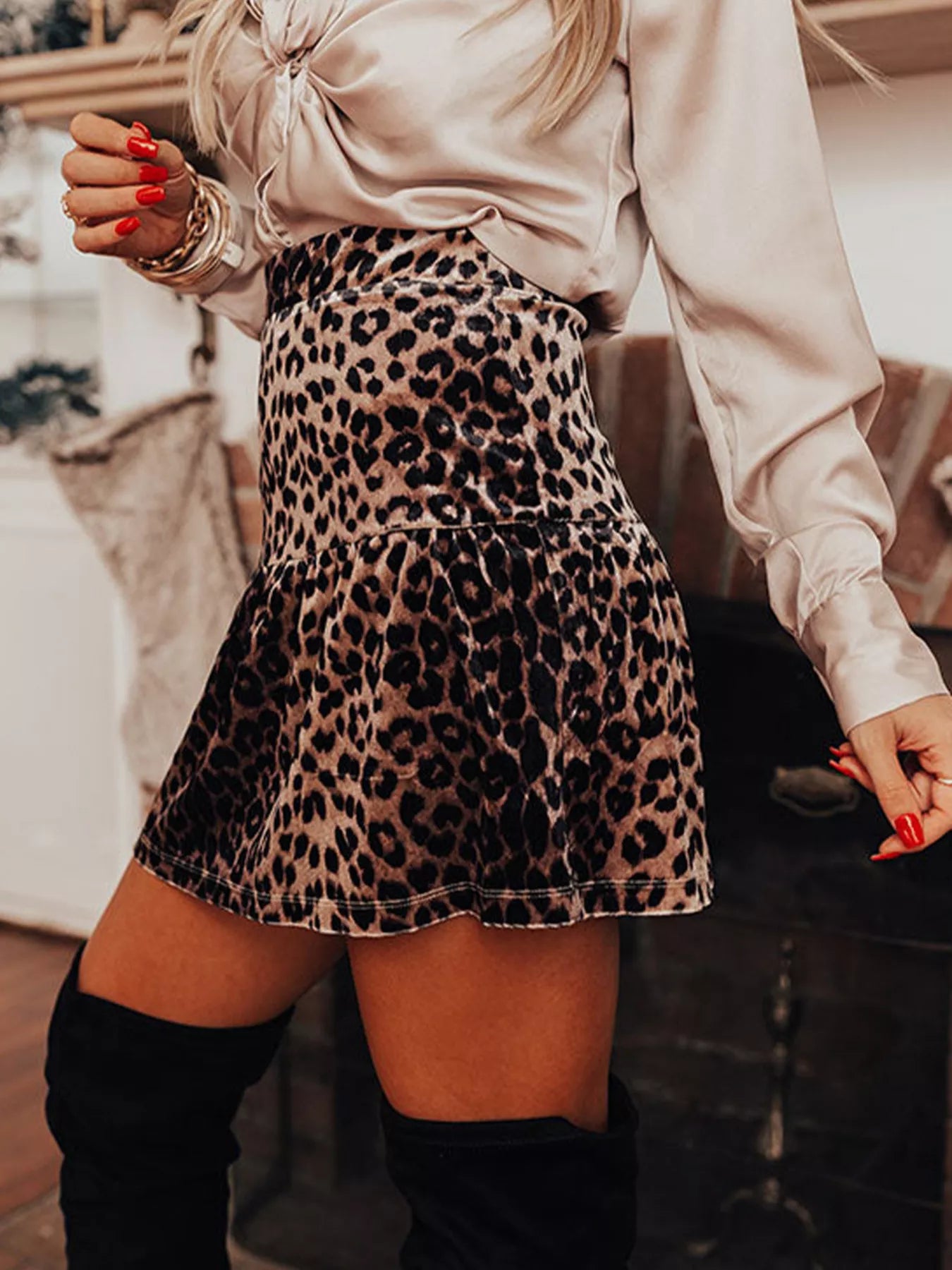 Leopard Tiered Mini Skirt-Krush Kandy, Women's Online Fashion Boutique Located in Phoenix, Arizona (Scottsdale Area)