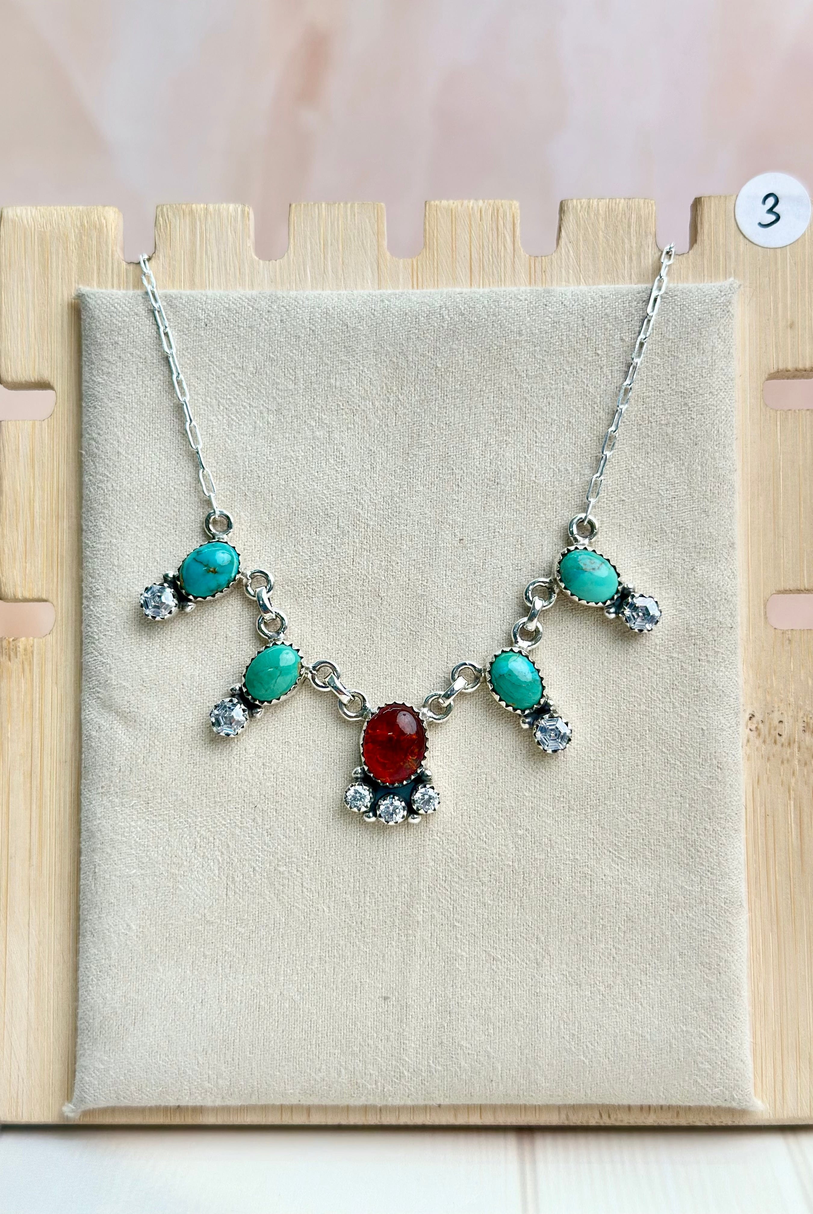 Amber, Turquoise & Crystal Necklaces-Necklaces-Krush Kandy, Women's Online Fashion Boutique Located in Phoenix, Arizona (Scottsdale Area)
