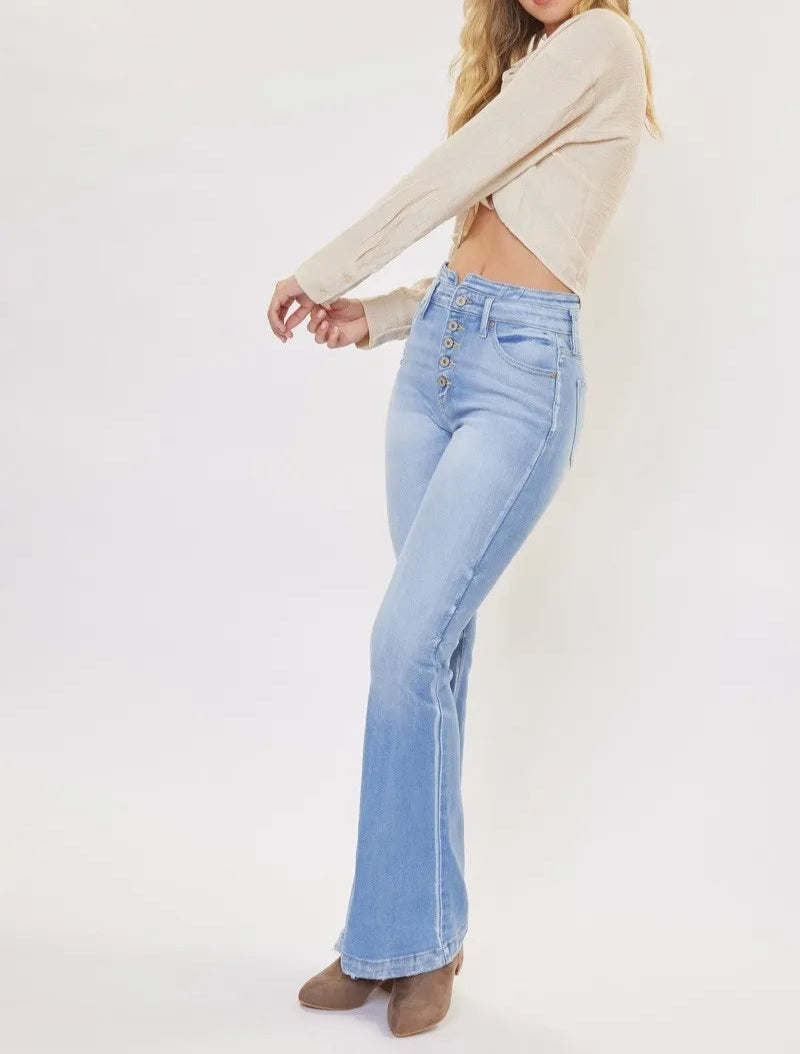 Kancan Curvy High Rise Flare Jeans-Denim-Krush Kandy, Women's Online Fashion Boutique Located in Phoenix, Arizona (Scottsdale Area)