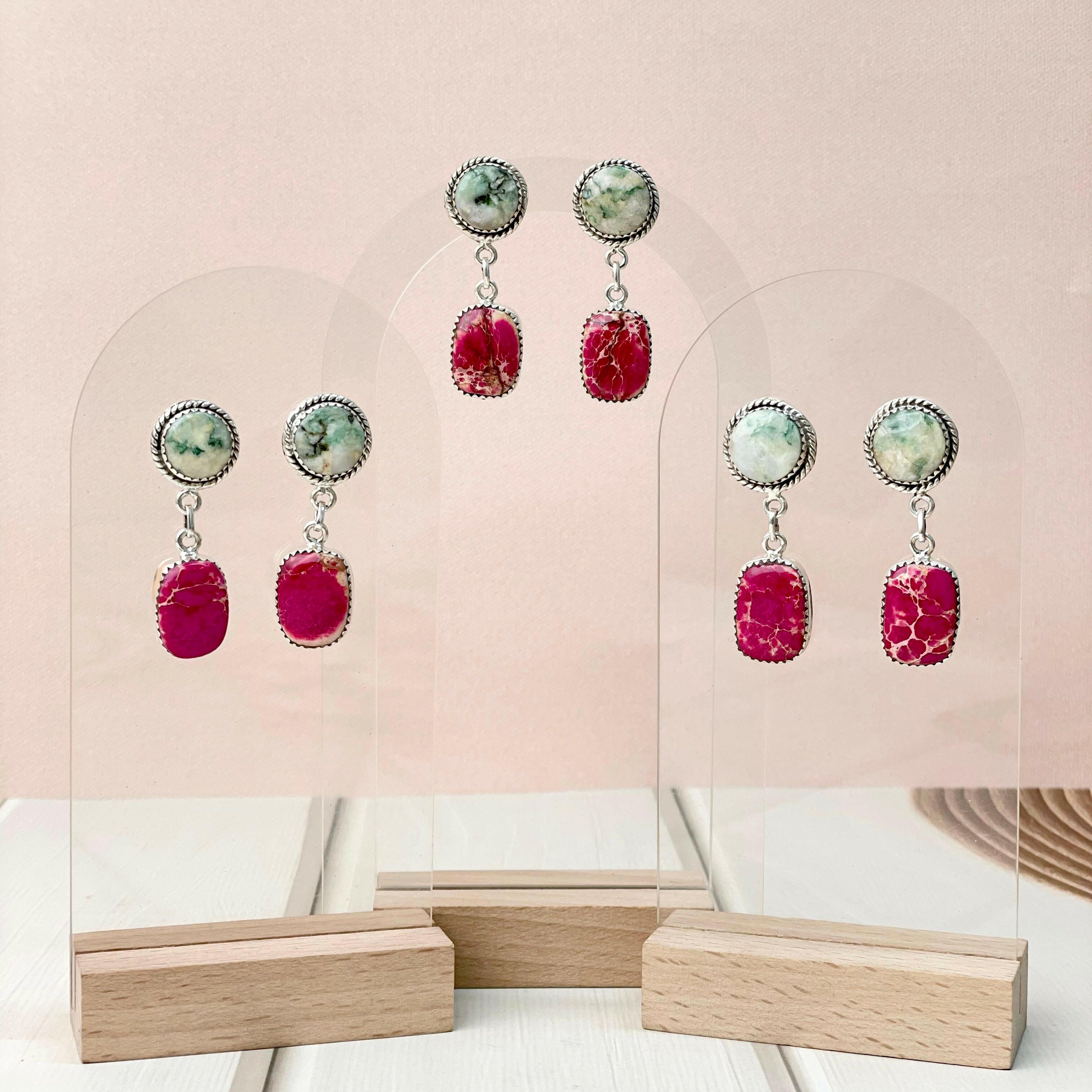 One of a Kind Desert Jasper Slab Earrings-Earrings-Krush Kandy, Women's Online Fashion Boutique Located in Phoenix, Arizona (Scottsdale Area)