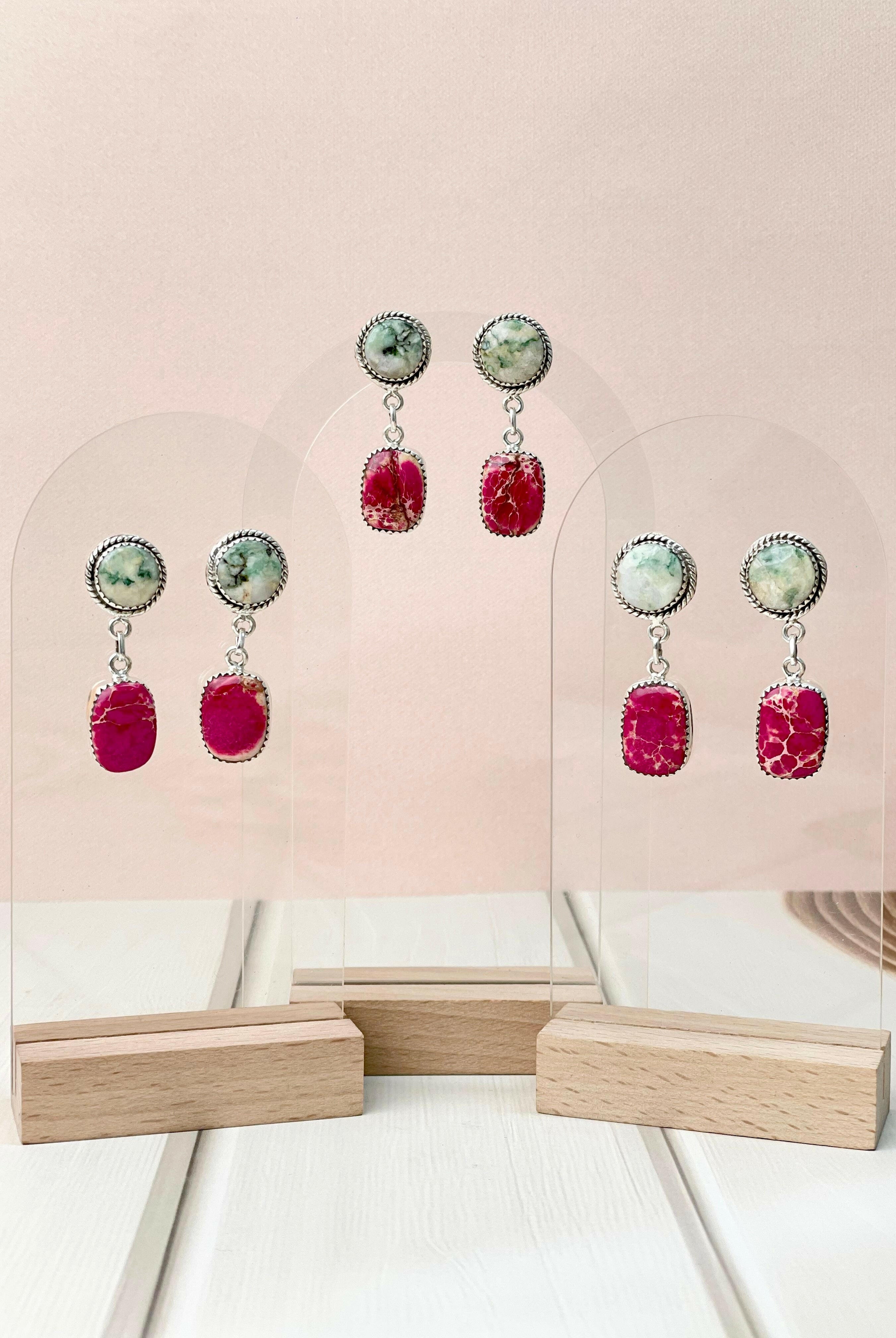 One of a Kind Desert Jasper Slab Earrings-Earrings-Krush Kandy, Women's Online Fashion Boutique Located in Phoenix, Arizona (Scottsdale Area)